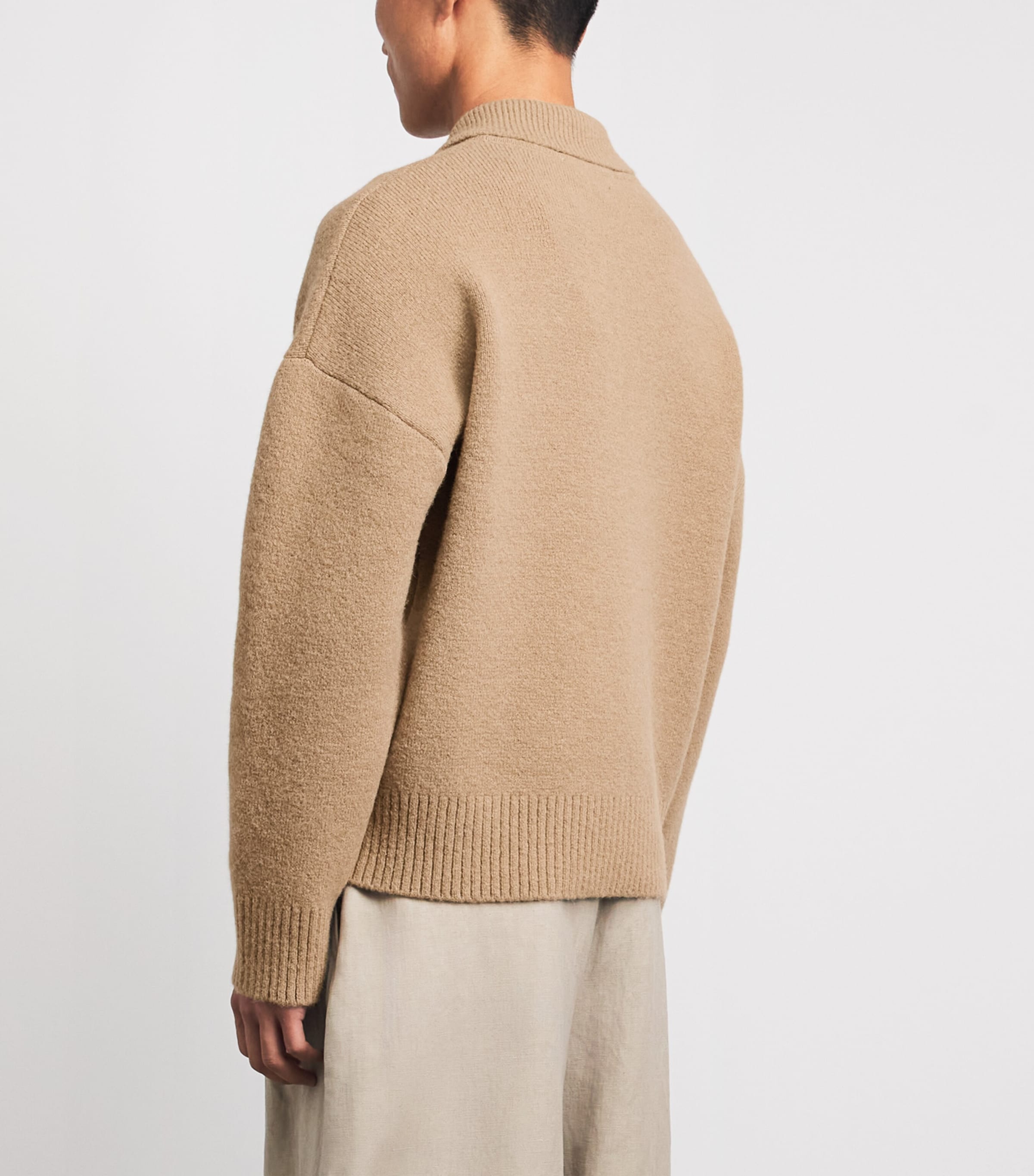 AMI Paris Beige Ami de Coeur Polo Sweater | Harrods US