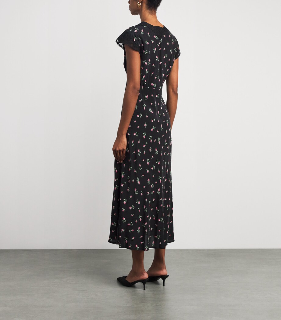 Rose Print Amary Maxi Dress SIENNA BUD BLACK Image 3