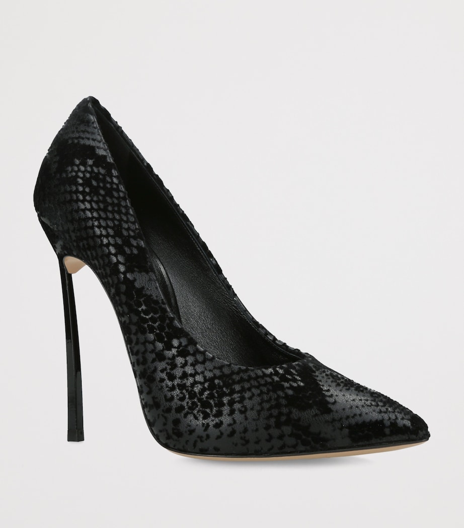 Casadei Snake-Effect Blade Kitana Heels 120 Black Image 2