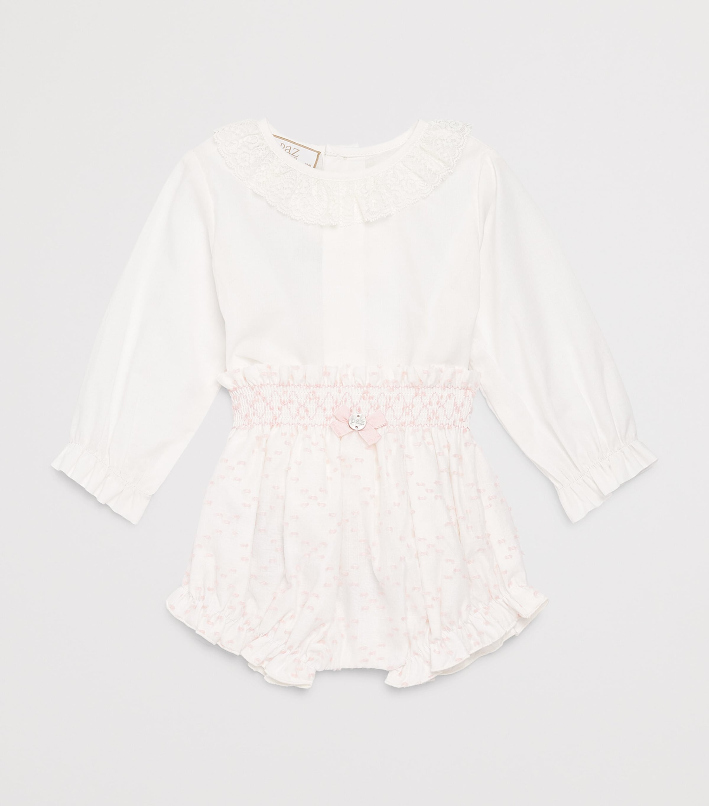 Paz Rodriguez Cotton Blouse and Shorts Set (3-24 Months) Cream Image 3