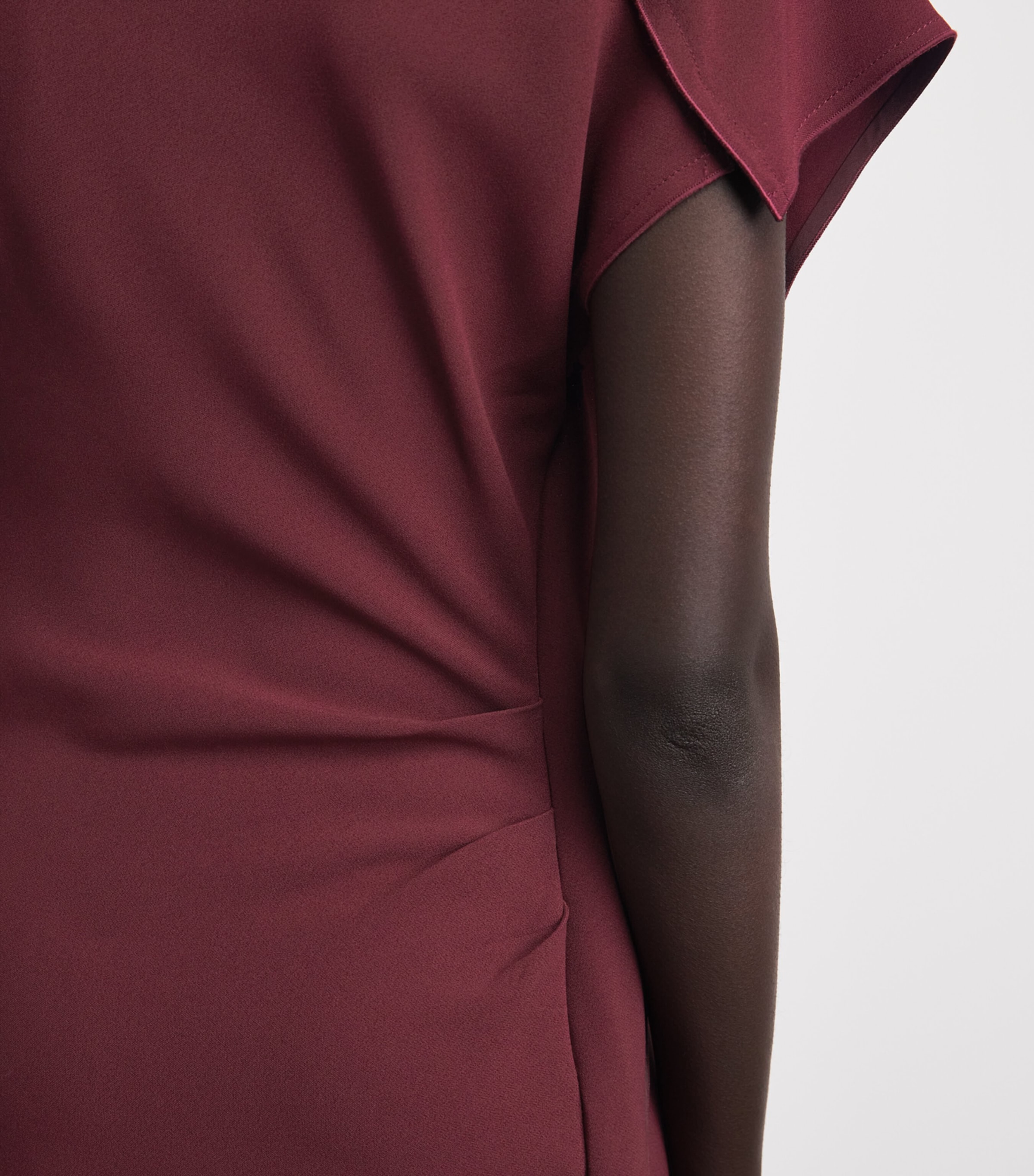 Victoria Beckham Womens Satin Asymmetric Victoria Midi Dress Cinnabar Red Image 5