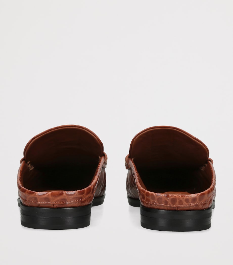 Simkhai Croc-Embossed Leather Dean Loafers Tan Image 2