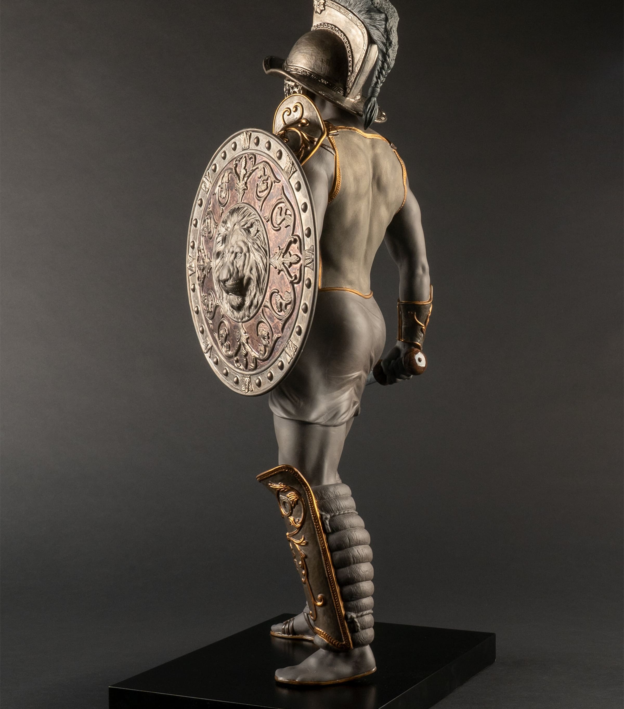 Lladró Porcelain Gladiator Sculpture Black Image 4