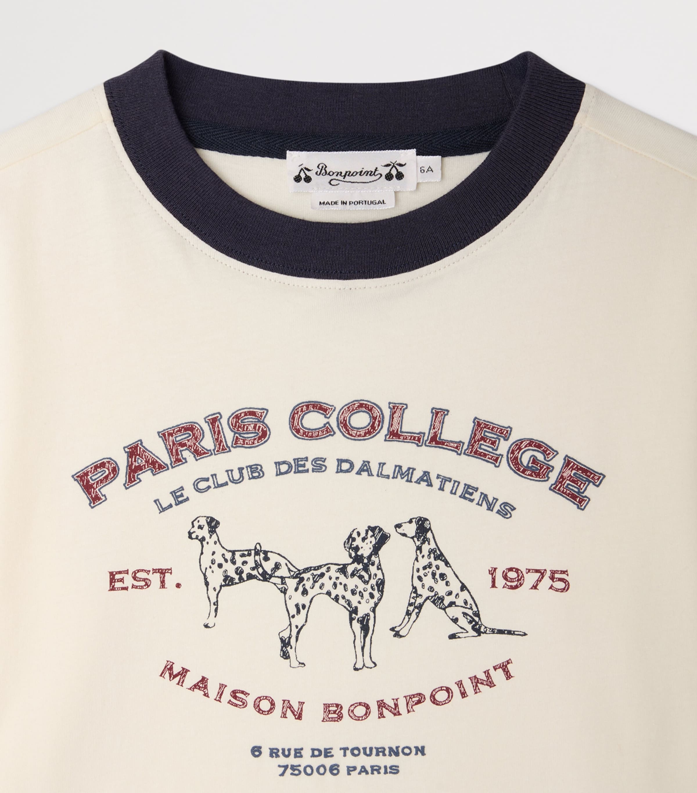 Bonpoint Cotton Printed T-Shirt Upb Blanc Lait Image 3