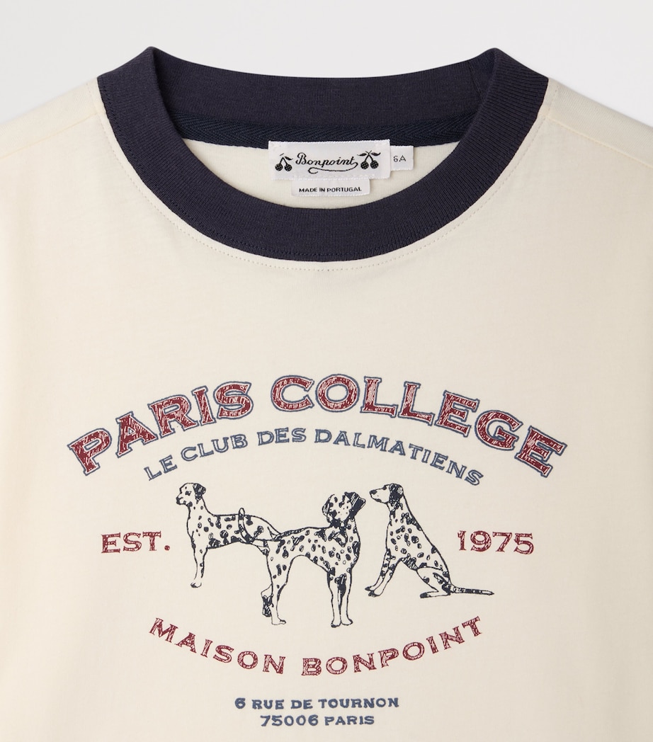 Bonpoint Cotton Printed T-Shirt Upb Blanc Lait Image 3