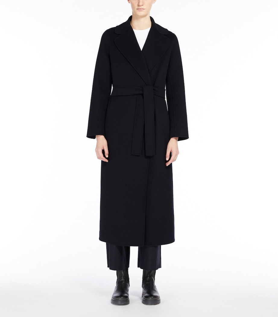 Max Mara Womens Virgin Wool Poldo Wrap Coat Midnightblue Image 2