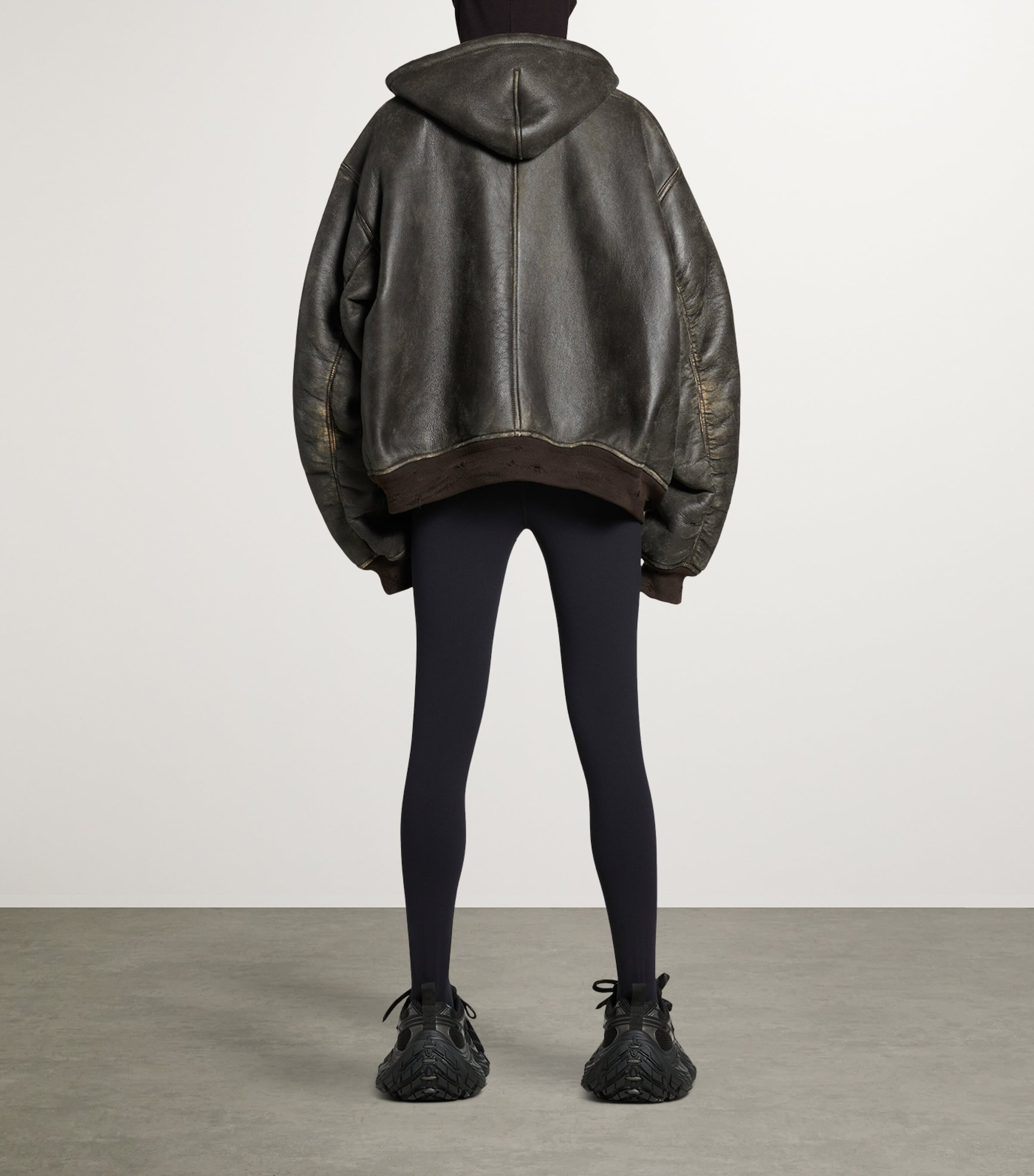 Balenciaga Oversized Hooded Leather Jacket | Harrods US