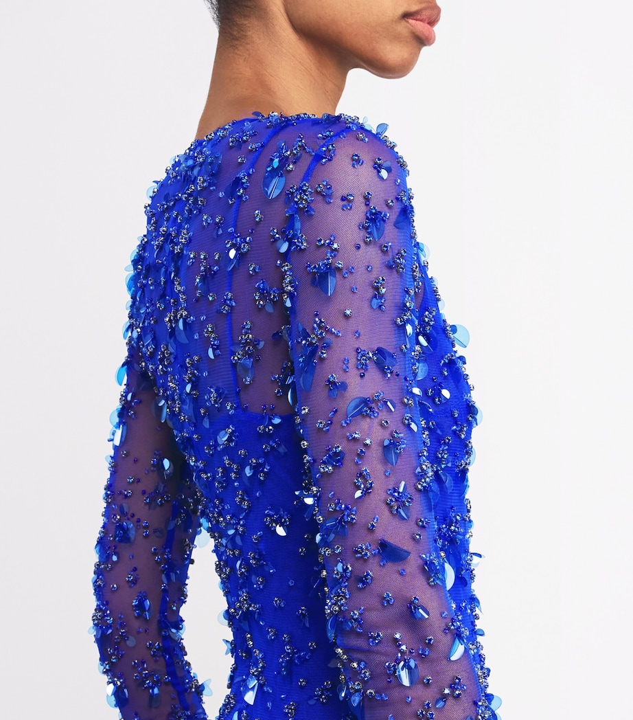 Mesh Embellished Gown 437 ELECTRIC BLUE Image 3