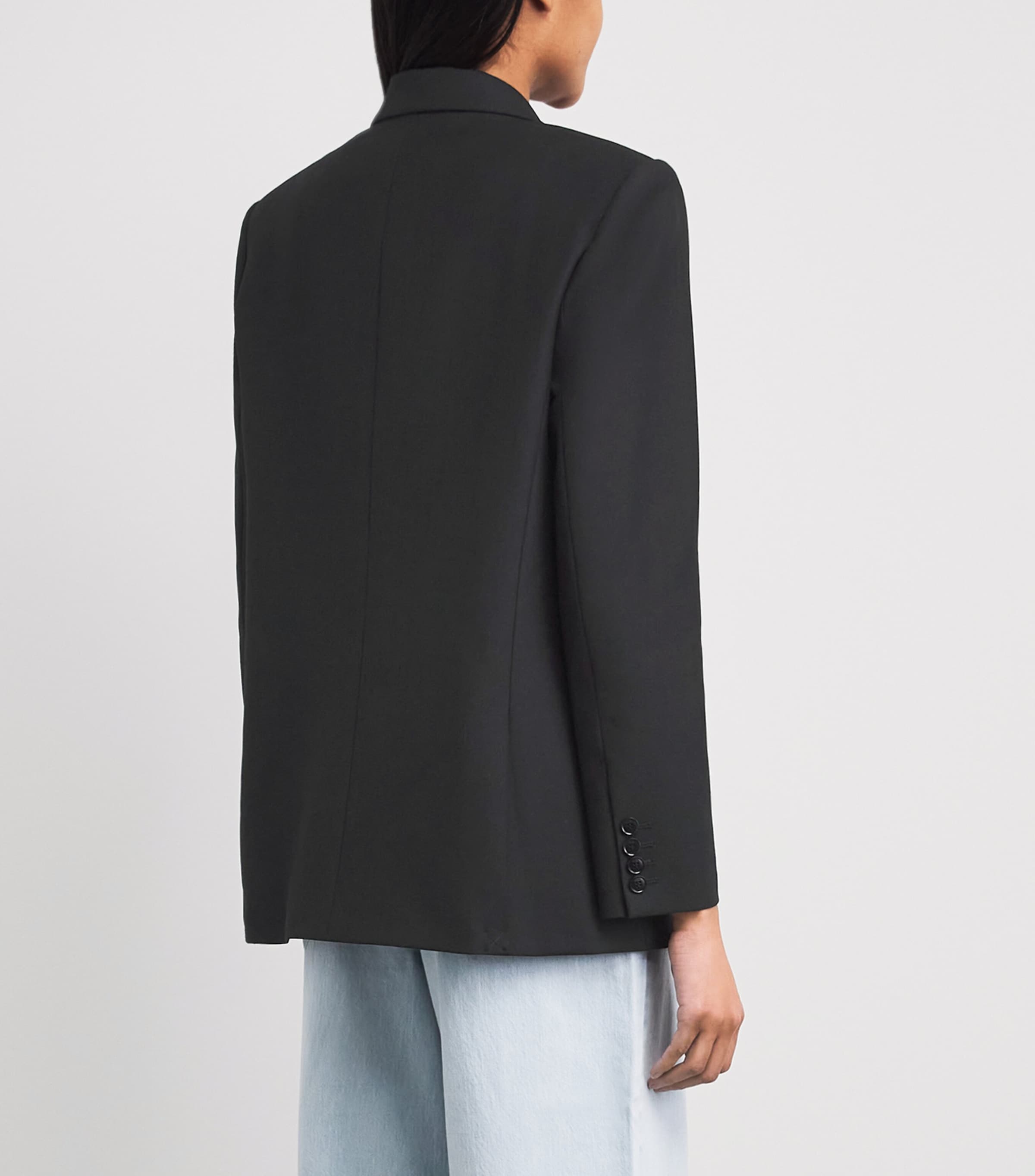 Maje Womens Double-Breasted Brooch Blazer Black Image 5