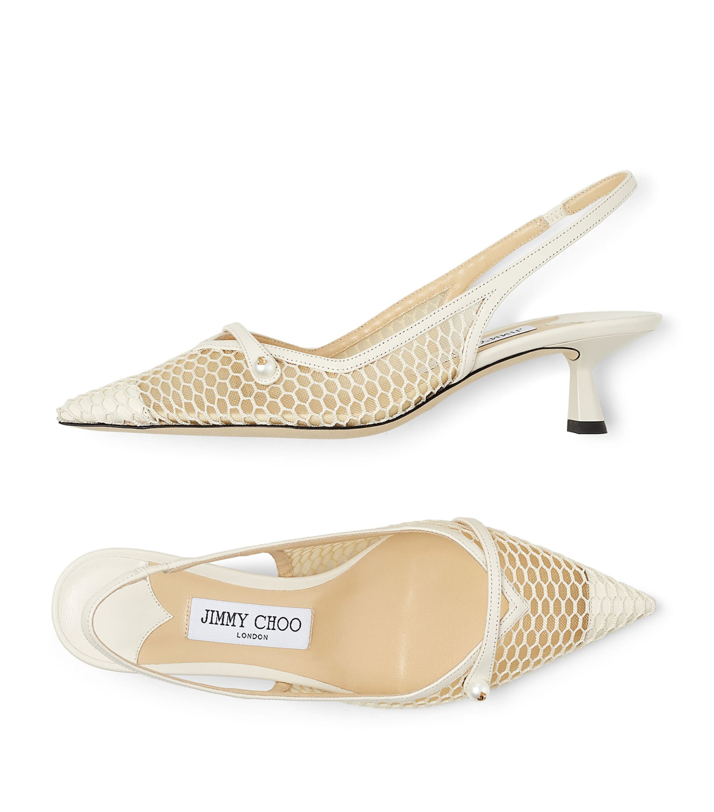 Amita 45 Mesh Pumps WHITE/LATTE Image 5