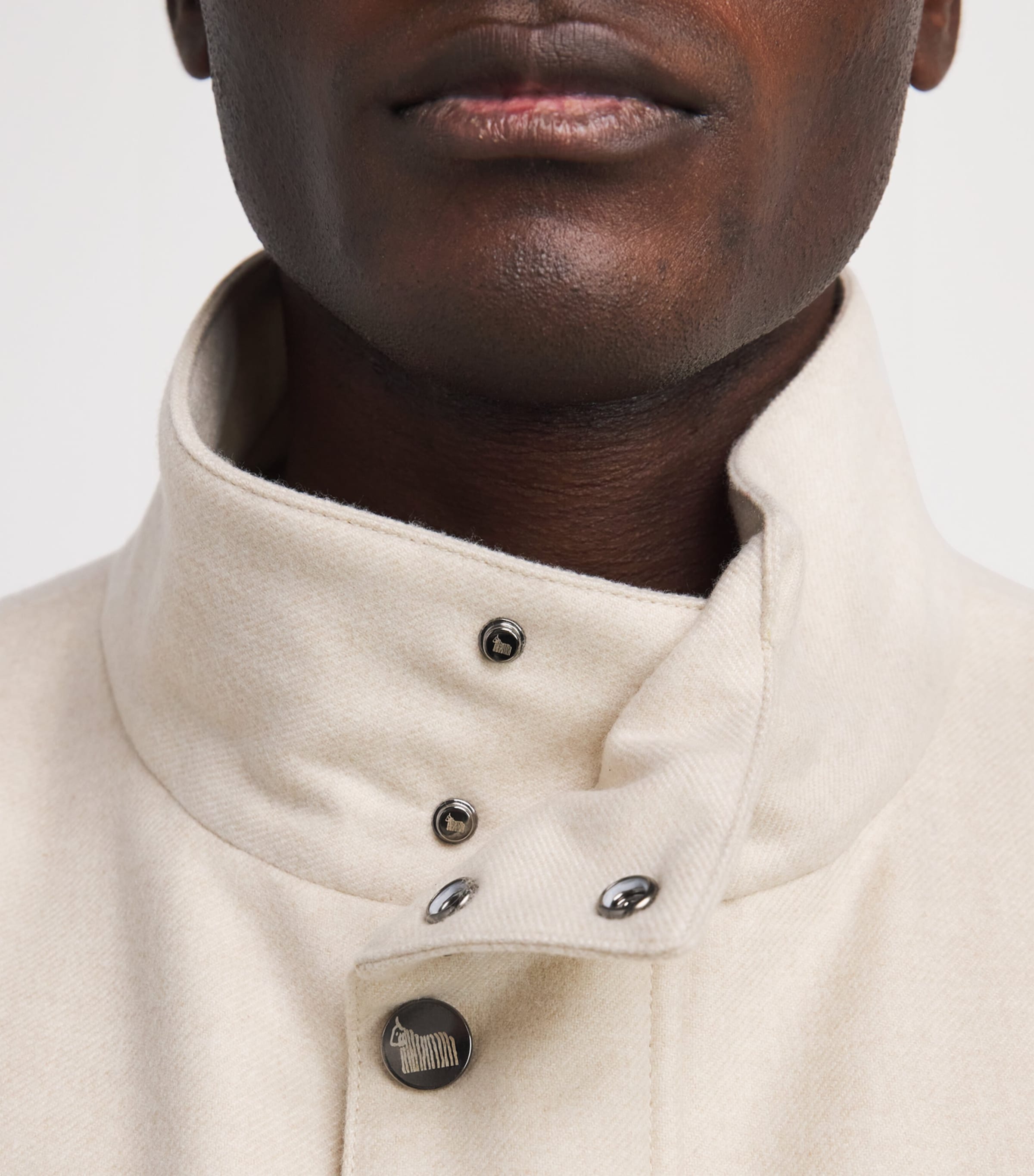 Colombo Mens Cashmere Overcoat Natural White Image 3