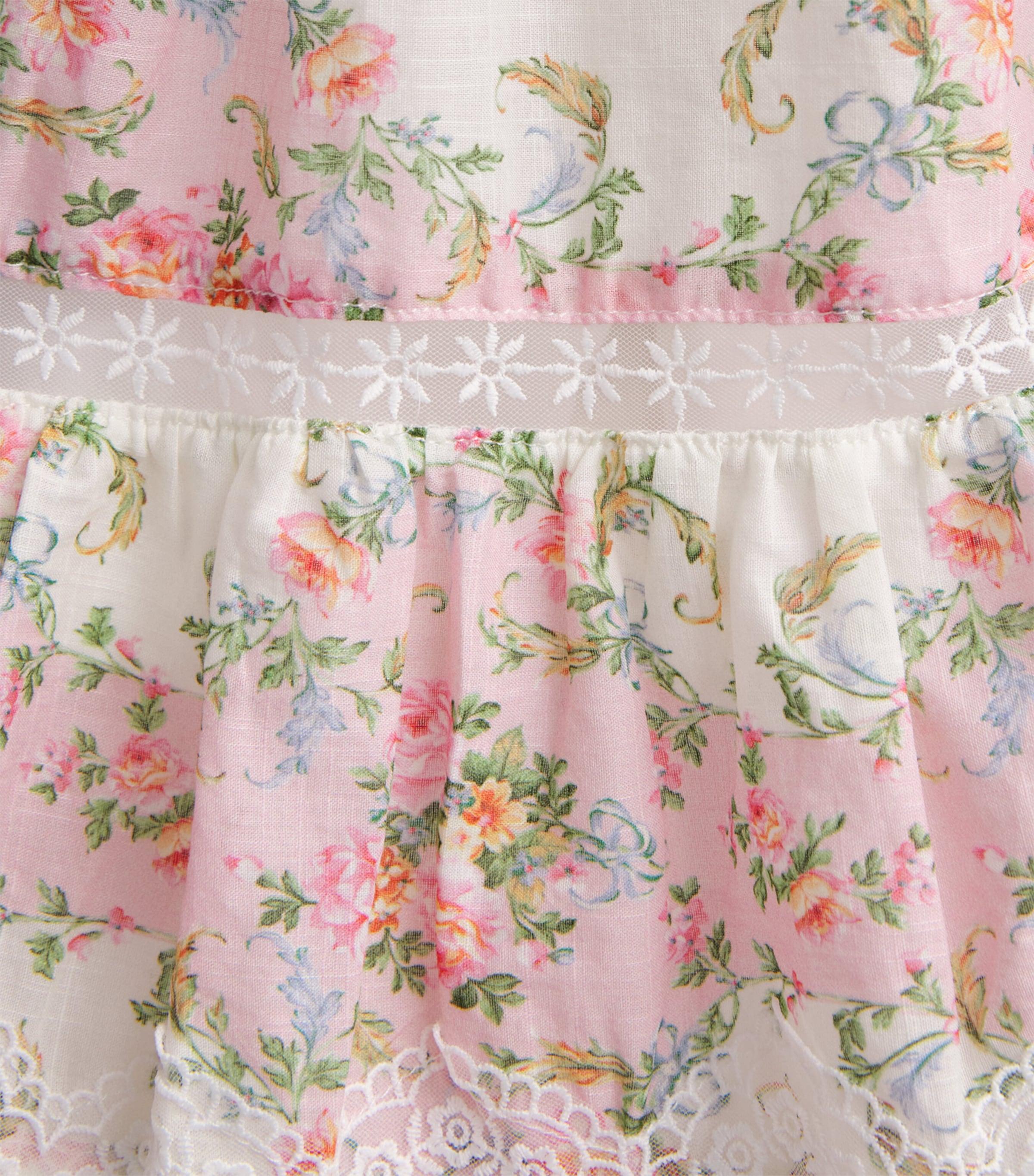 Cotton Floral Dress (4-16 Years) VNTGE WALLPAPER PRNT Image 3