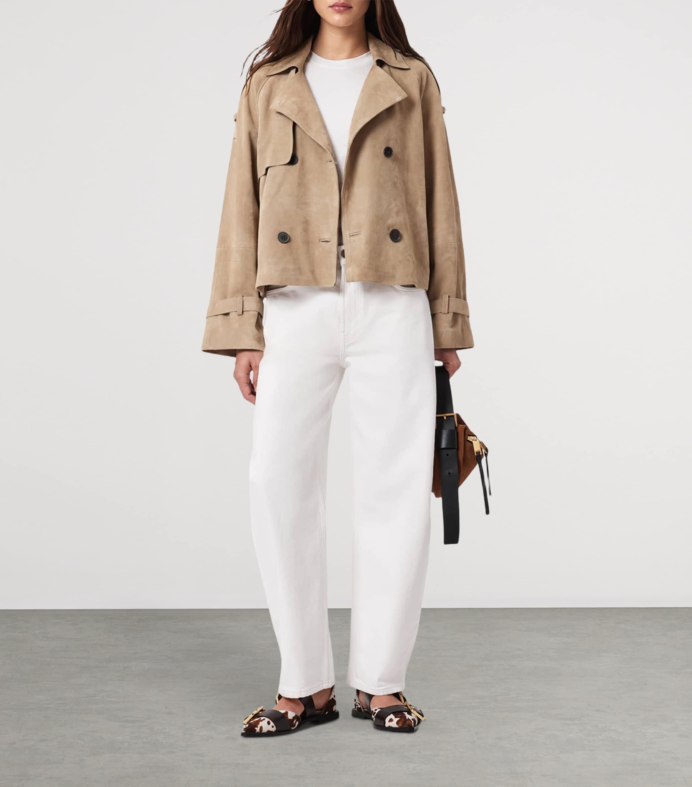 Suede Reed Trench Jacket TAUPE BROWN Image 3