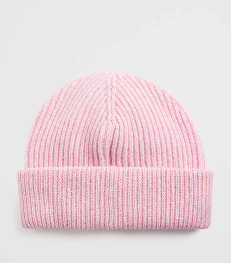 Wool-Blend Light Structured Rib-Knit Beanie MAUVE CHALK 494 Image 2