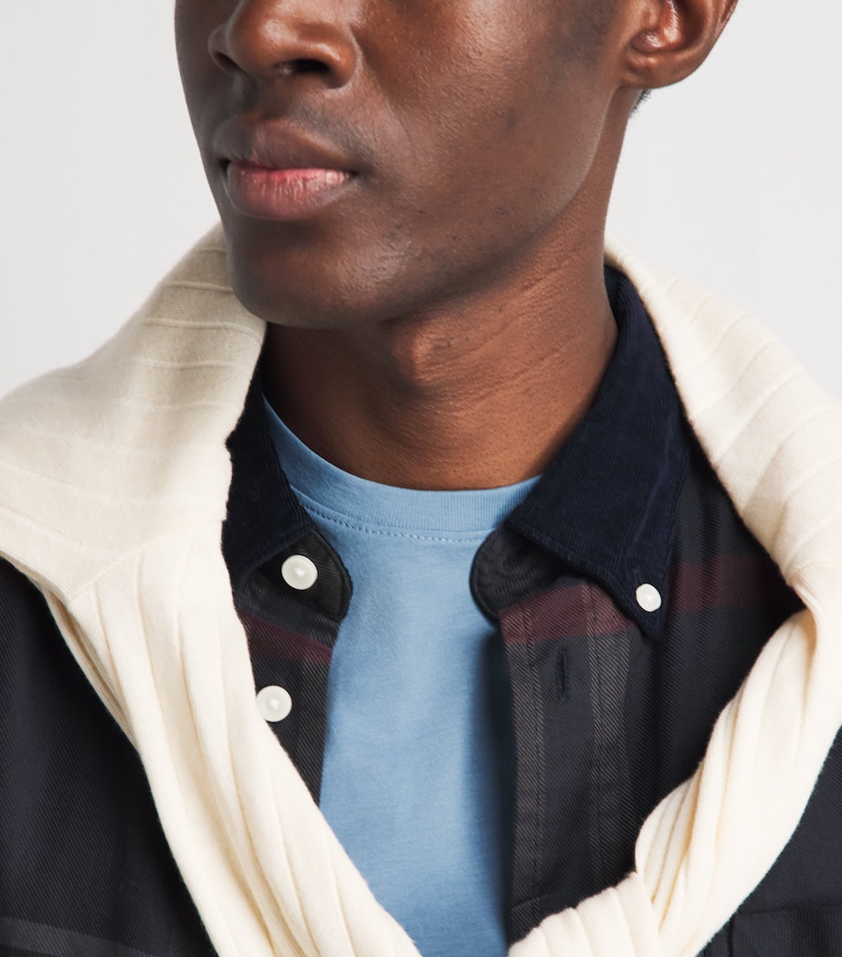 Barbour Mens Cotton Script Graphic T-Shirt Tarn Blue Image 3