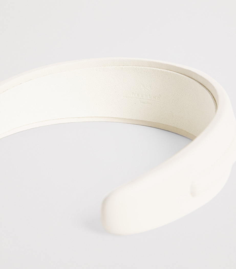Leather Headband WHITE Image 3