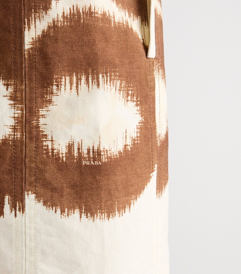Prada Womens Canvas Circle Print Mini Dress Brown Image 6