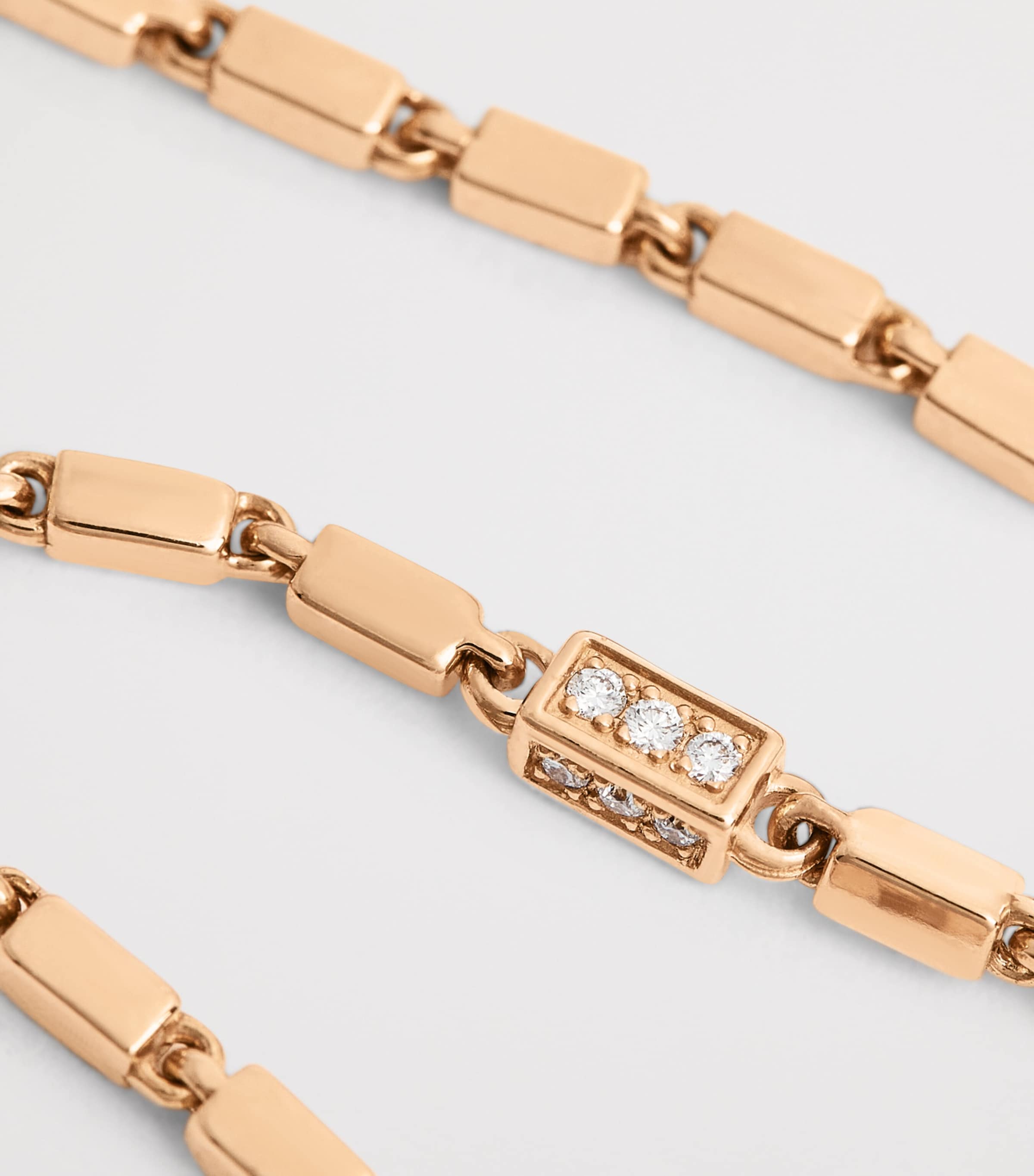 Suzanne Kalan Rose Gold and Diamond Medium Block Chain Bracelet Rg/wd Image 6