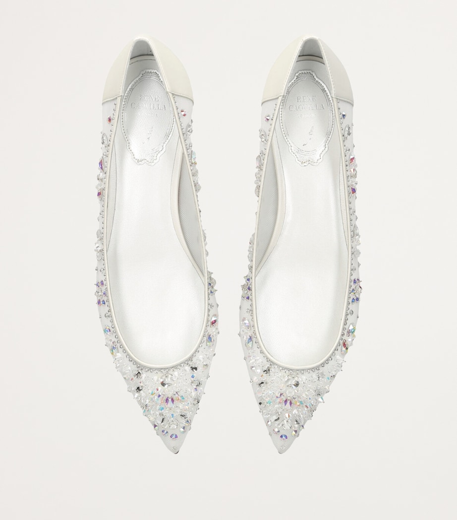 Crystal-Embellished Ballet Flats WHITE/OTH Image 4