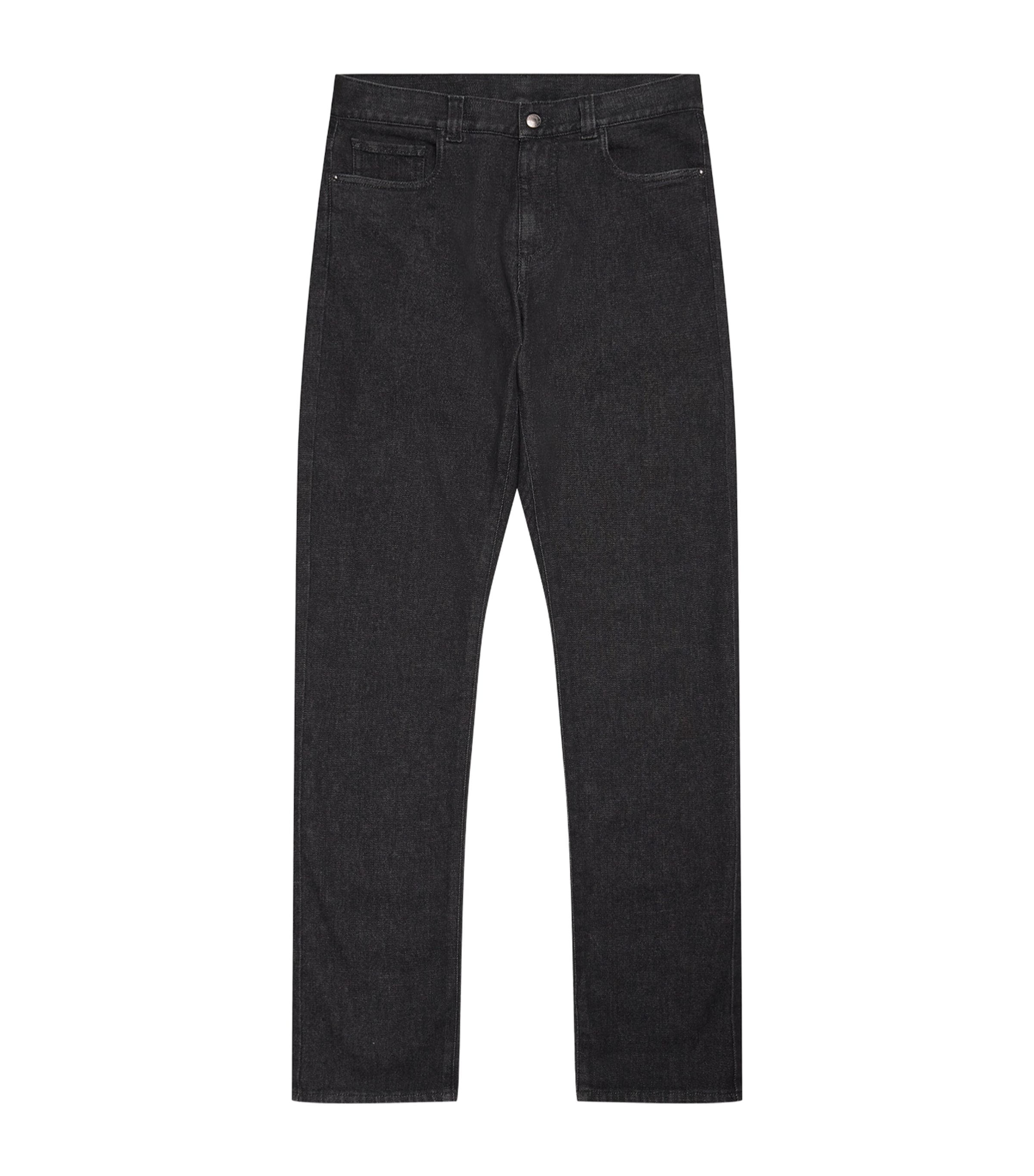 Canali Mens Stretch-Cotton-Cashmere Straight Jeans Black Image 1