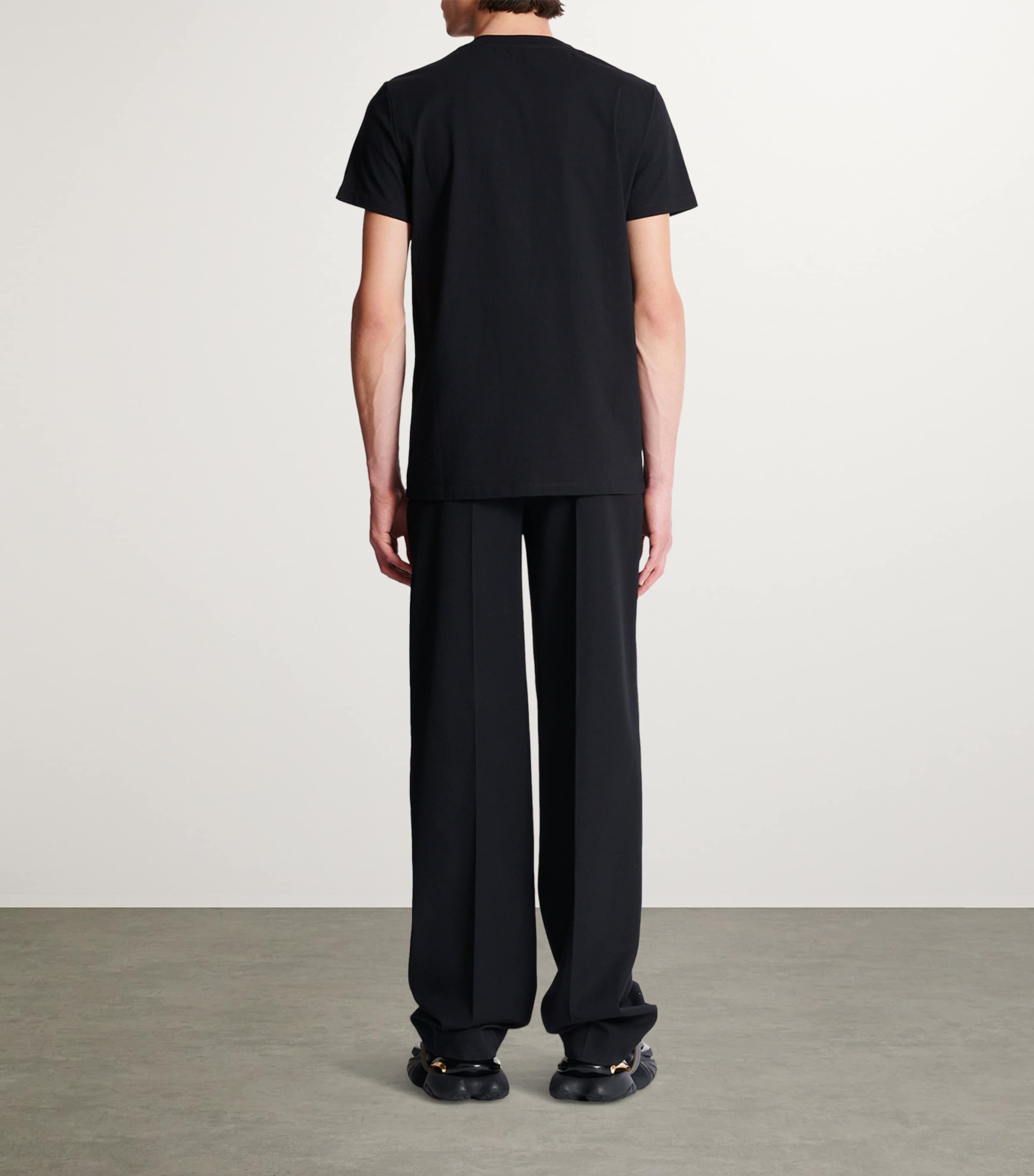 Balmain Black Cotton Logo T-Shirt | Harrods US