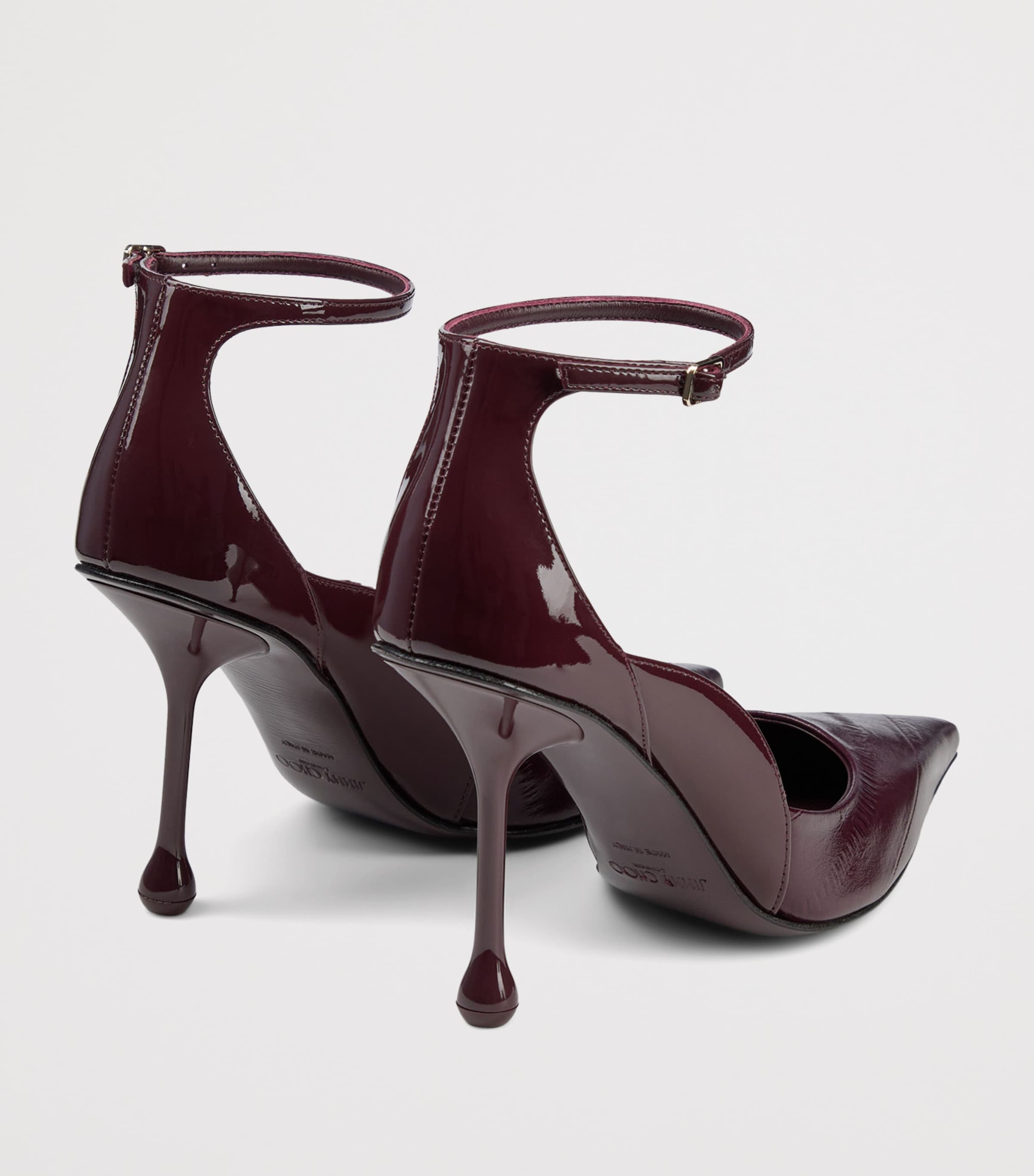 Jimmy Choo Quinci 95 Patent Leather Pumps Deep Merlot Image 3