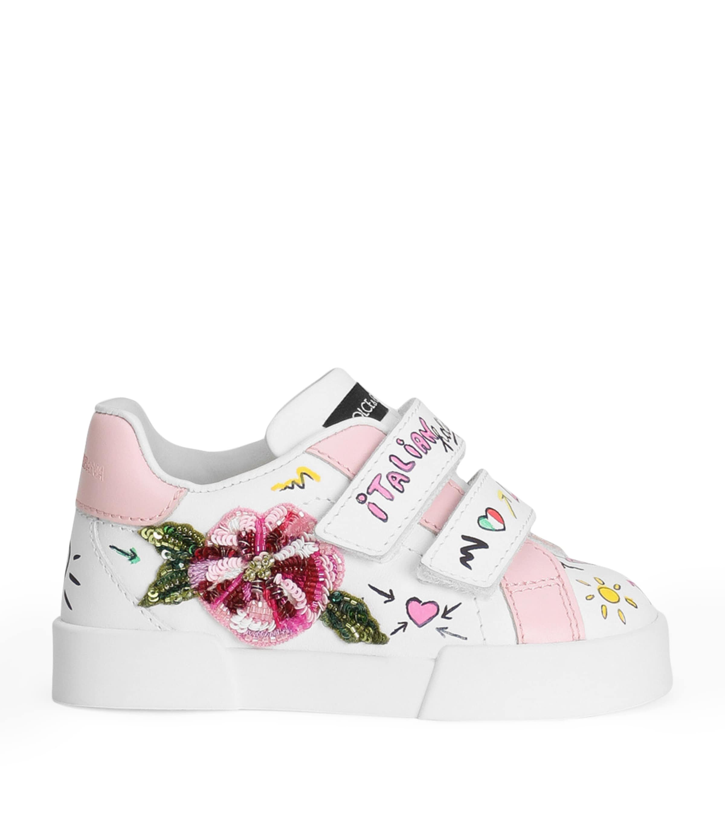 Dolce & Gabbana Kids Embellished Portofino Low-Top Sneakers | Girls Shoes | Trainers | Designers | Dolce & Gabbana