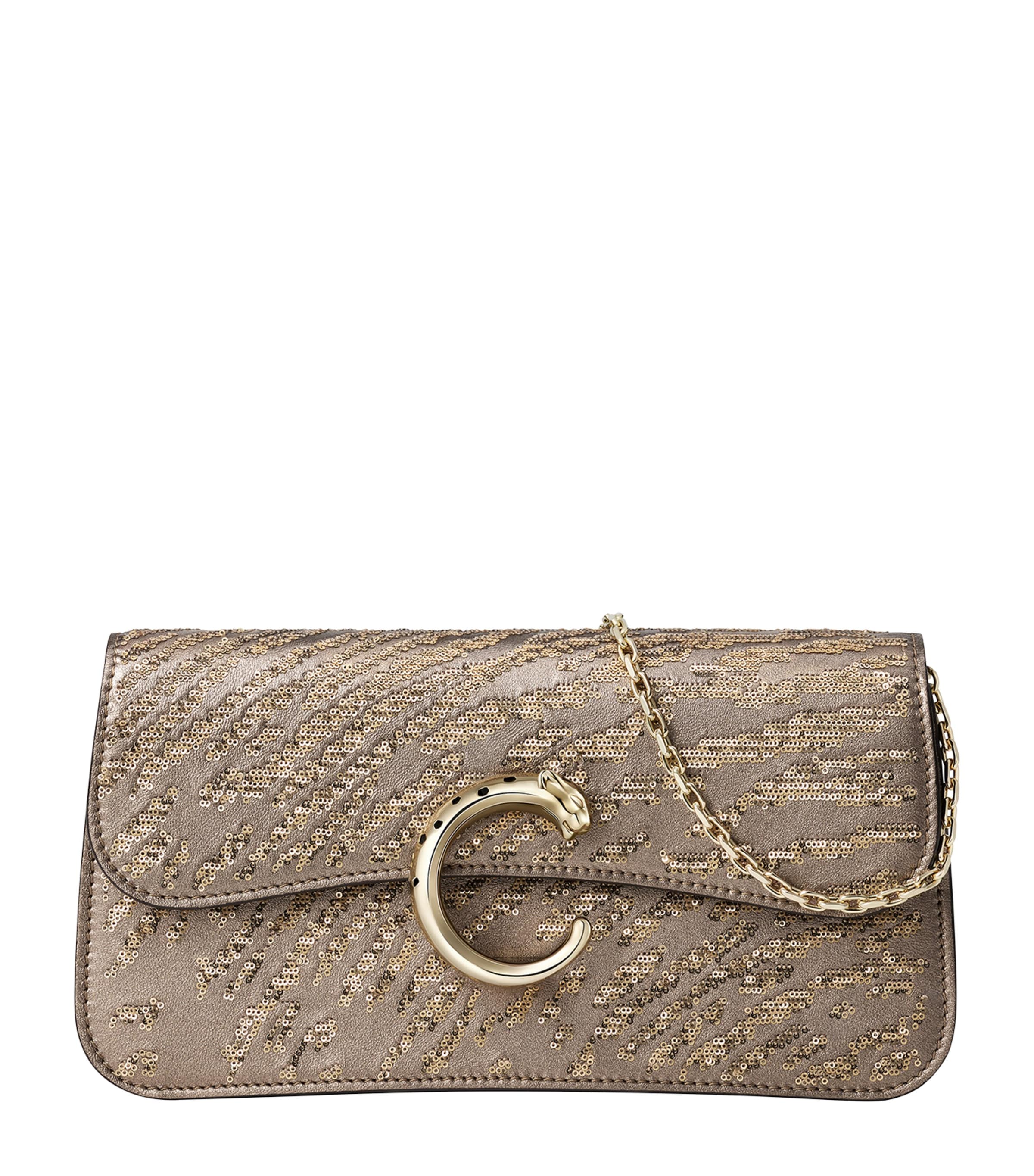 Cartier Mini Sequinned Panthère C de Cartier Chain Bag Gold Image 1