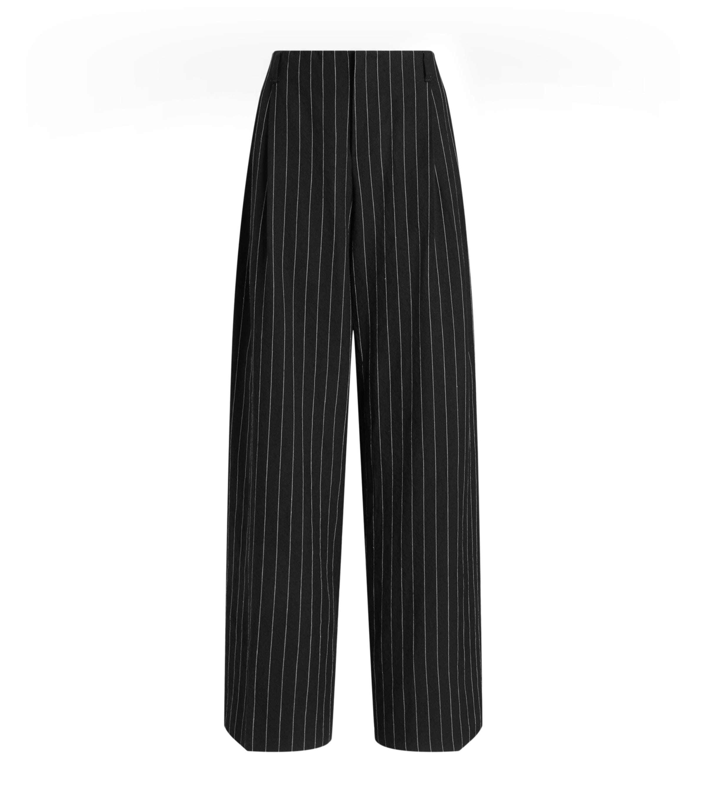 Dolce&Gabbana Womens Virgin Wool-Linen Pinstripe Trousers Stri Image 1