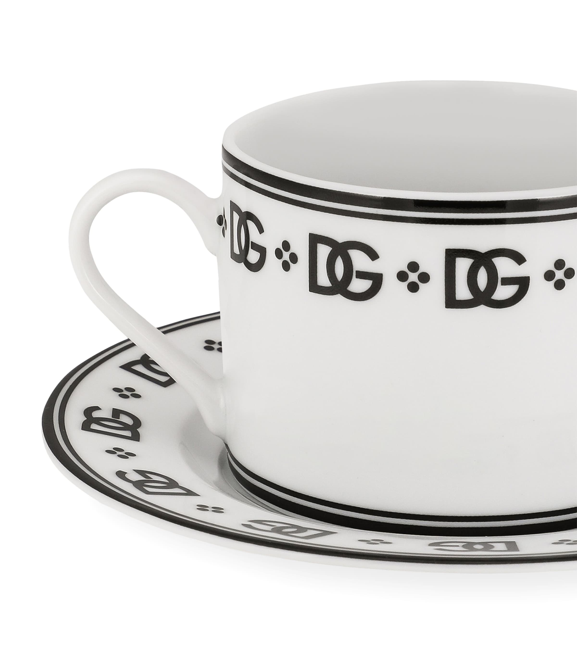 DG Logo Teacups and Saucers (Set of 2) U0082-DG LOGO BORDO Image 3