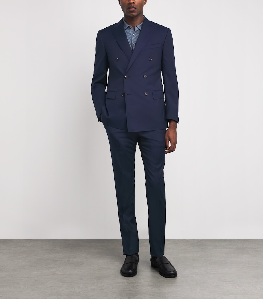Virgin Wool 2-Piece Suit 002 DARK BLUE Image 2