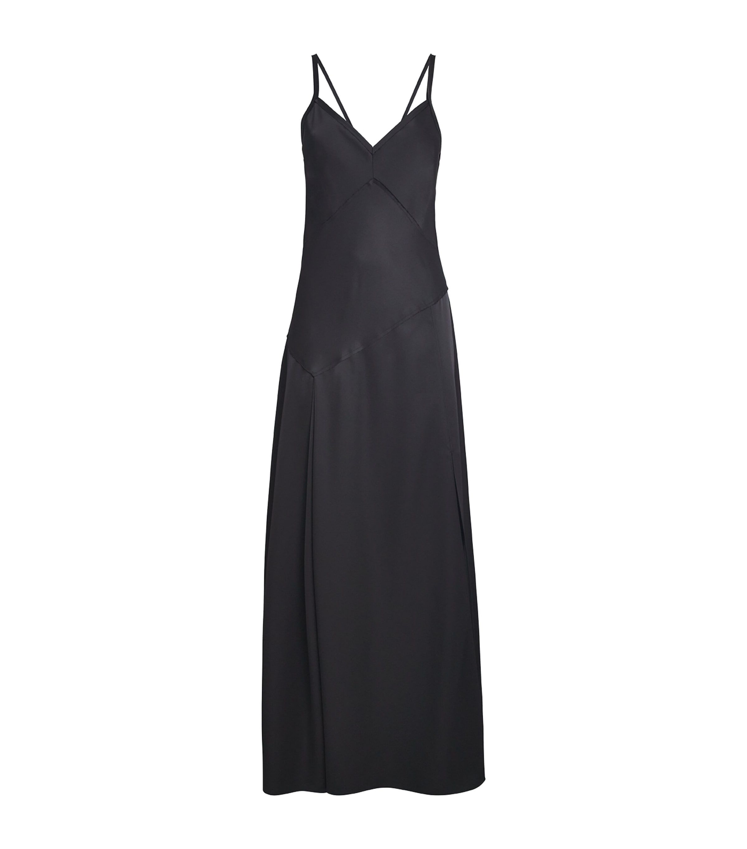 Max & Co Satin Slip Maxi Dress In Black
