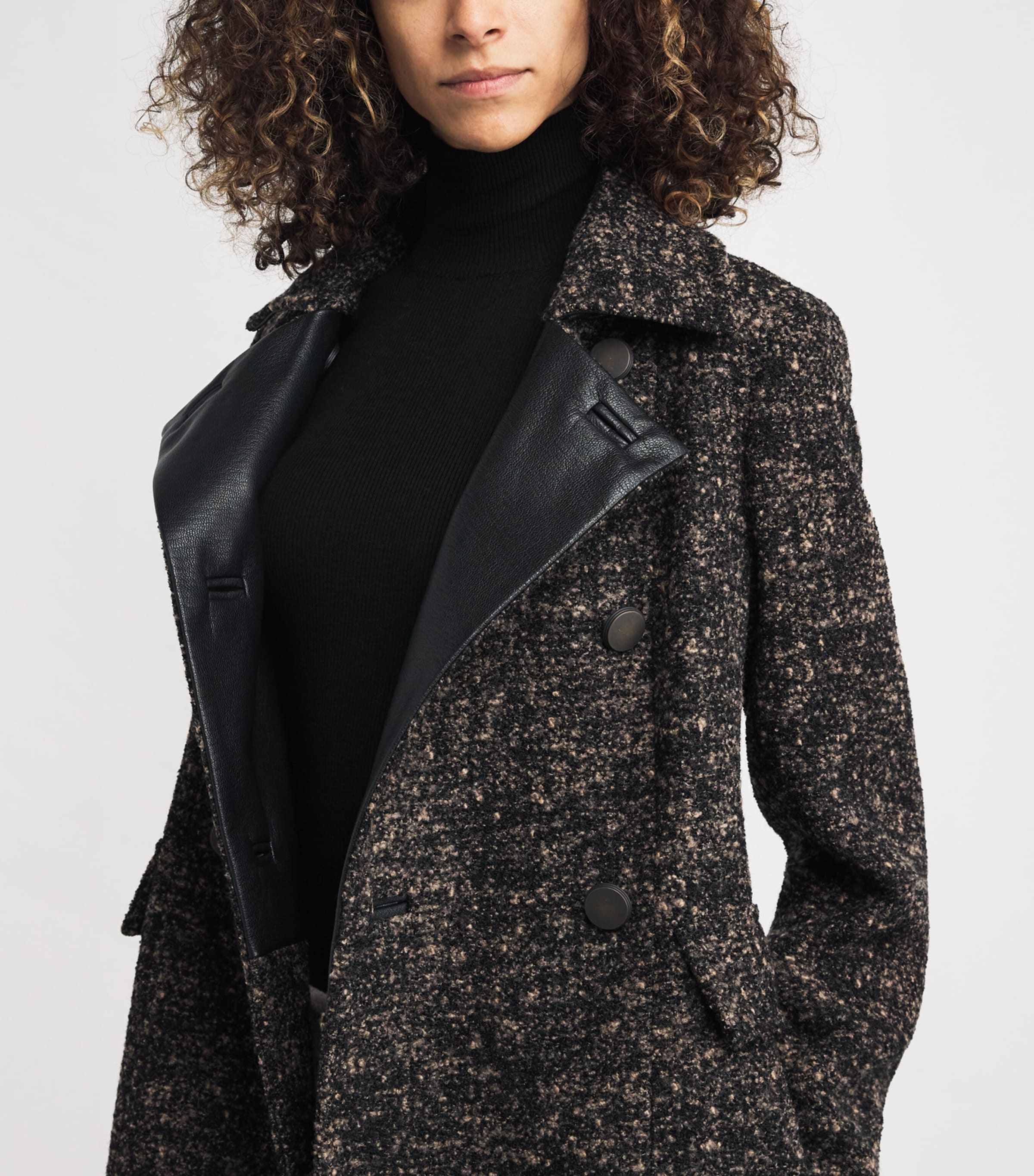 Virgin Wool-Blend Atelier Double-Breasted Coat BLACK Image 6