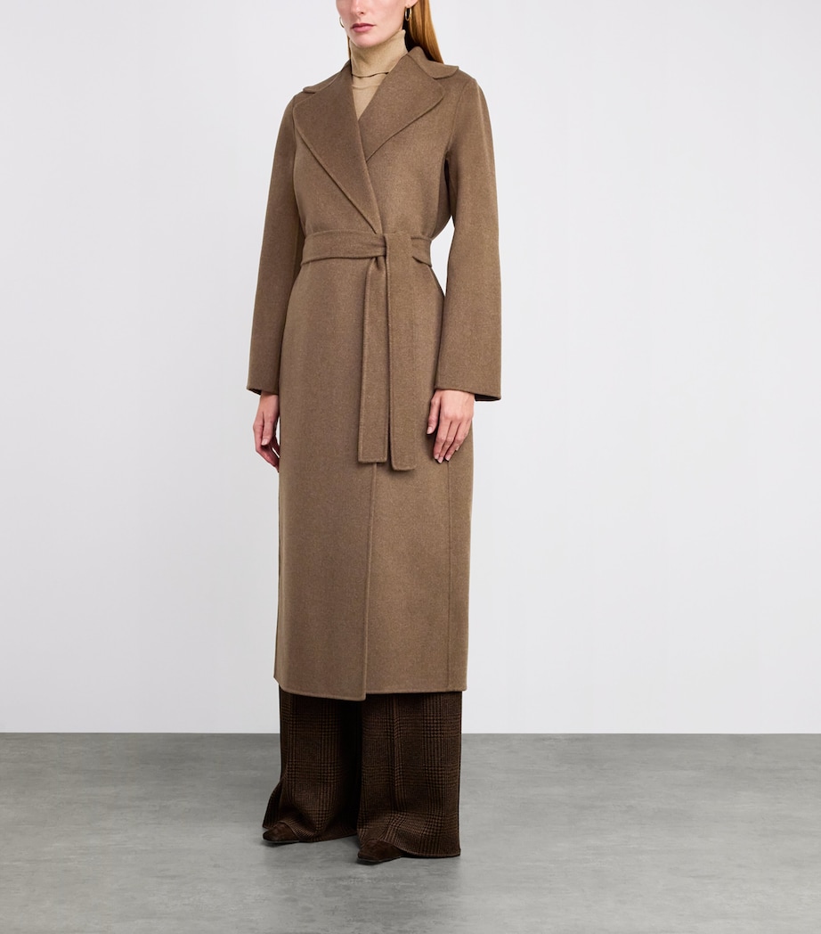 Virgin Wool Wrap Coat BROWN Image 3