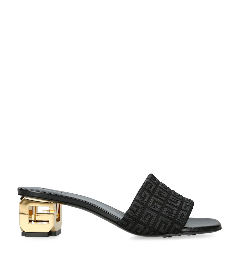 Leather G Cube Mules 45 BLACK Image 1