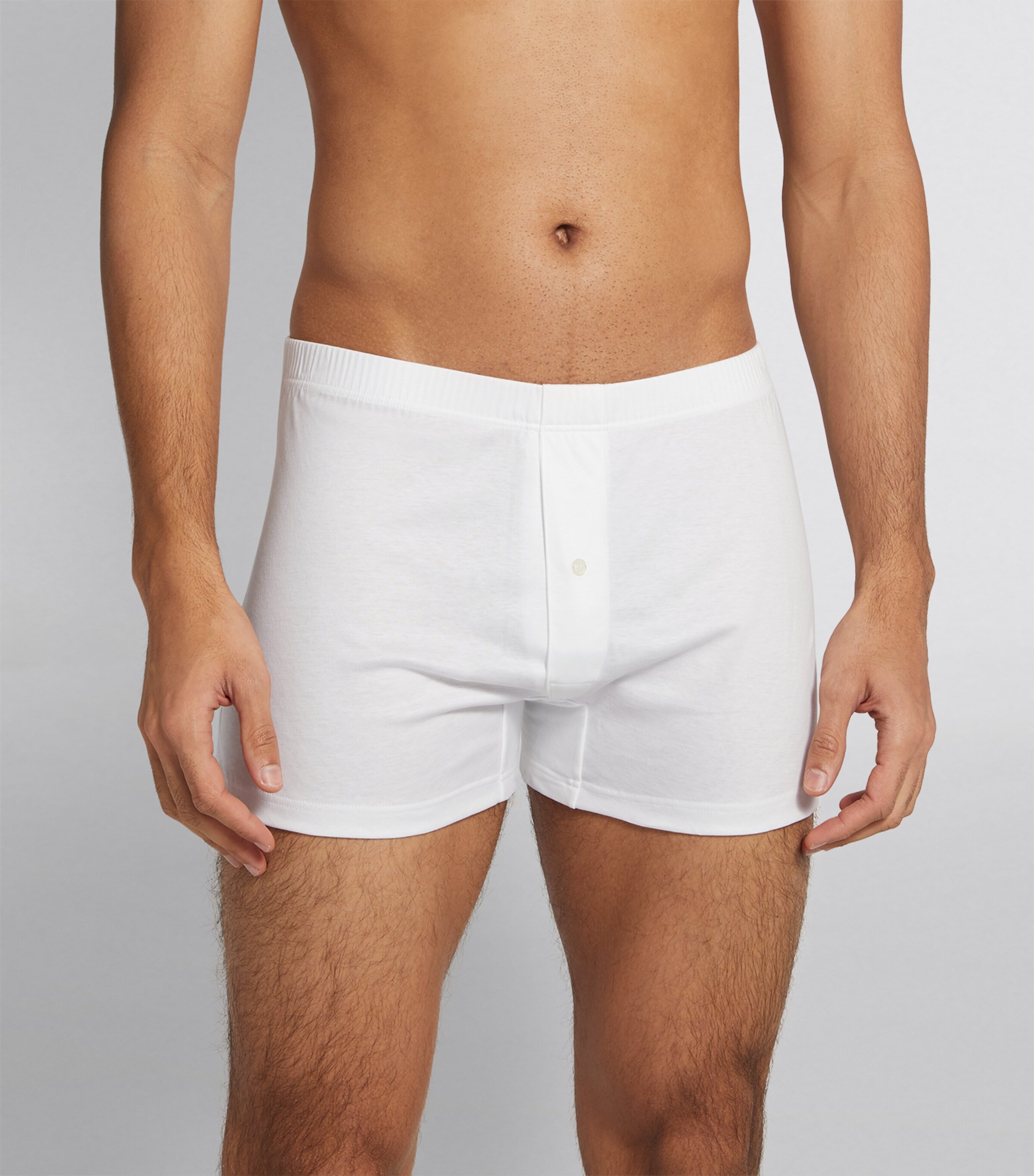 Buttoned Sea Island Boxer Briefs 01 WHITE Image 2