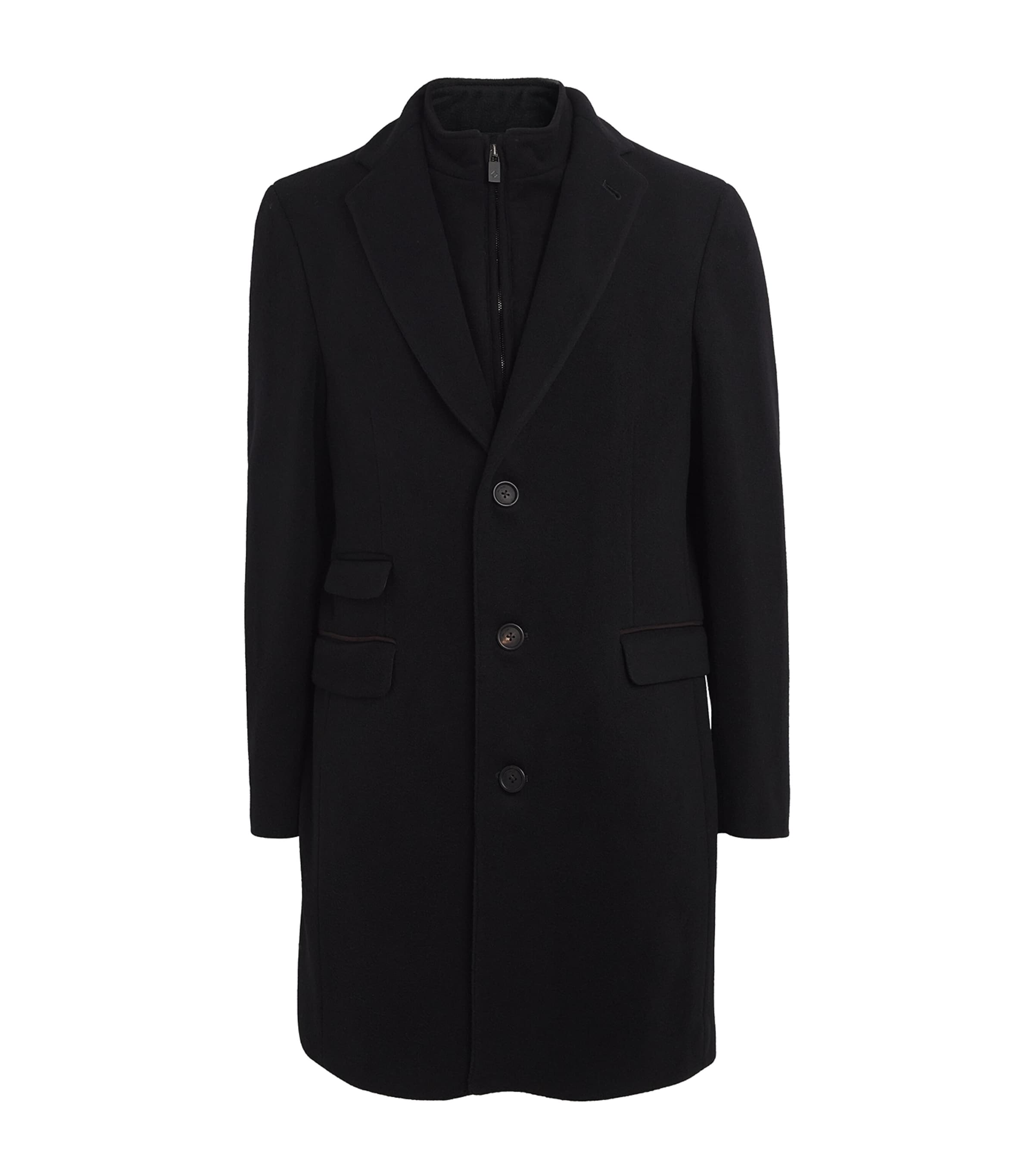 Wool Overcoat 20 BLACK Image 1