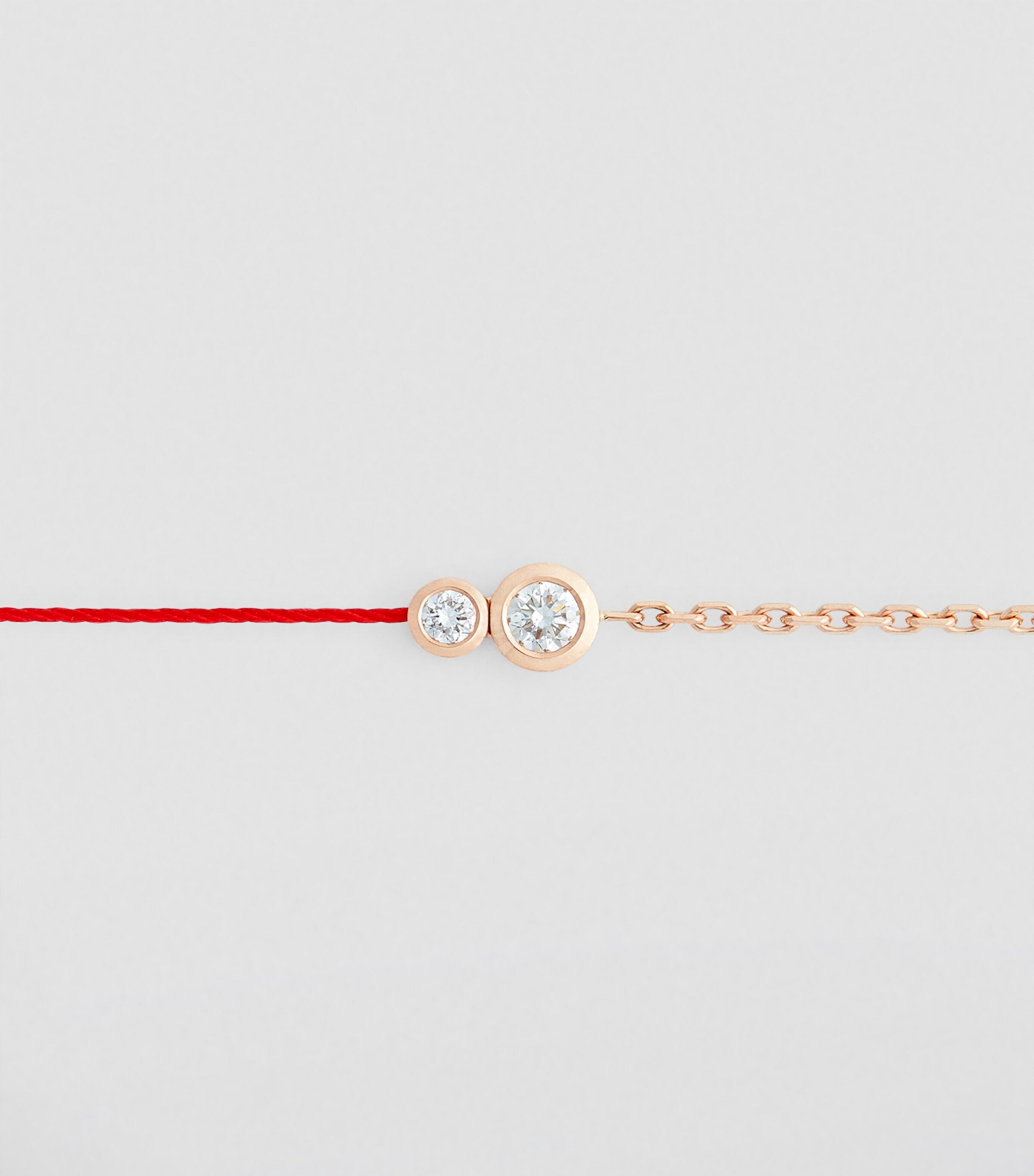 Rose Gold and Diamond Infinite String-Chain Bracelet RED Image 2