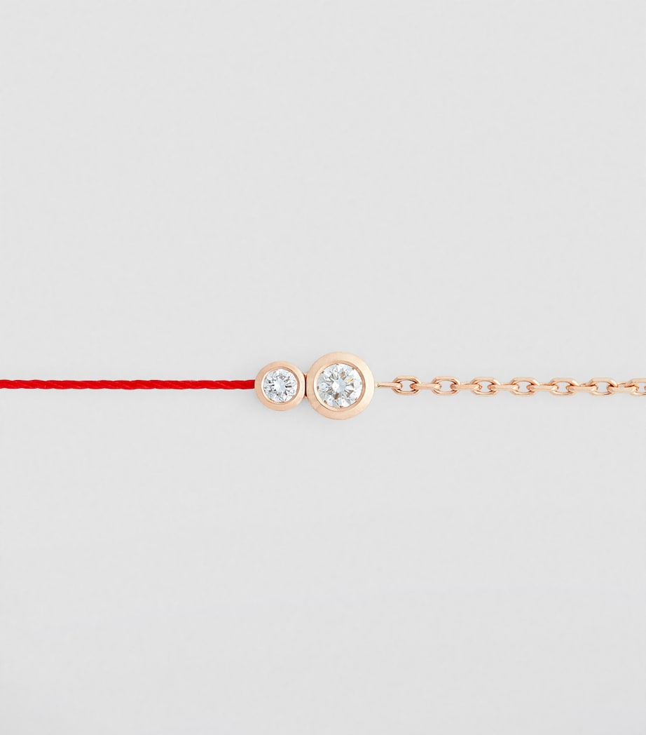 Rose Gold and Diamond Infinite String-Chain Bracelet RED Image 2