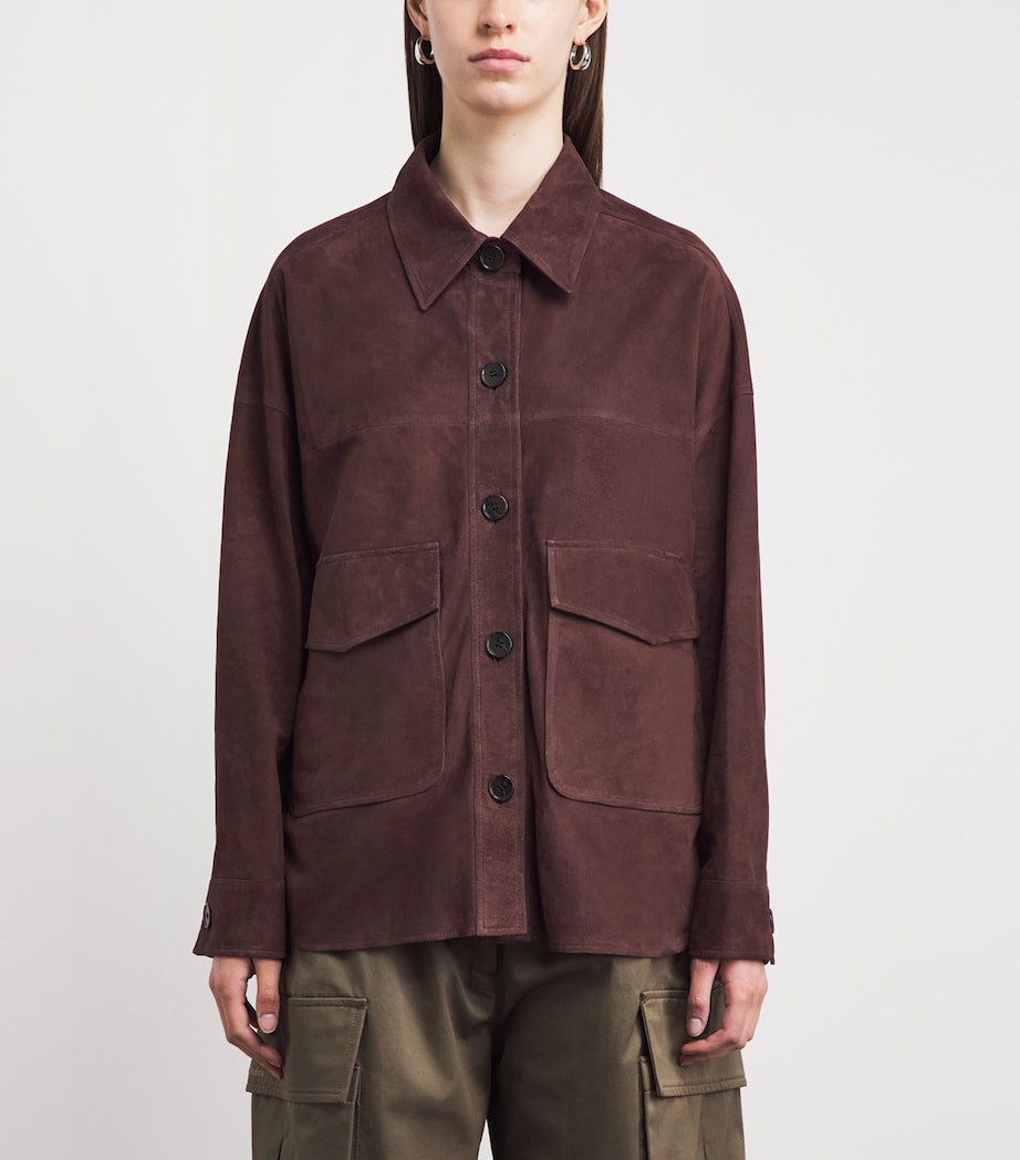 Arma Womens Goat Suede Emilla Shacket Mud Brown Image 4