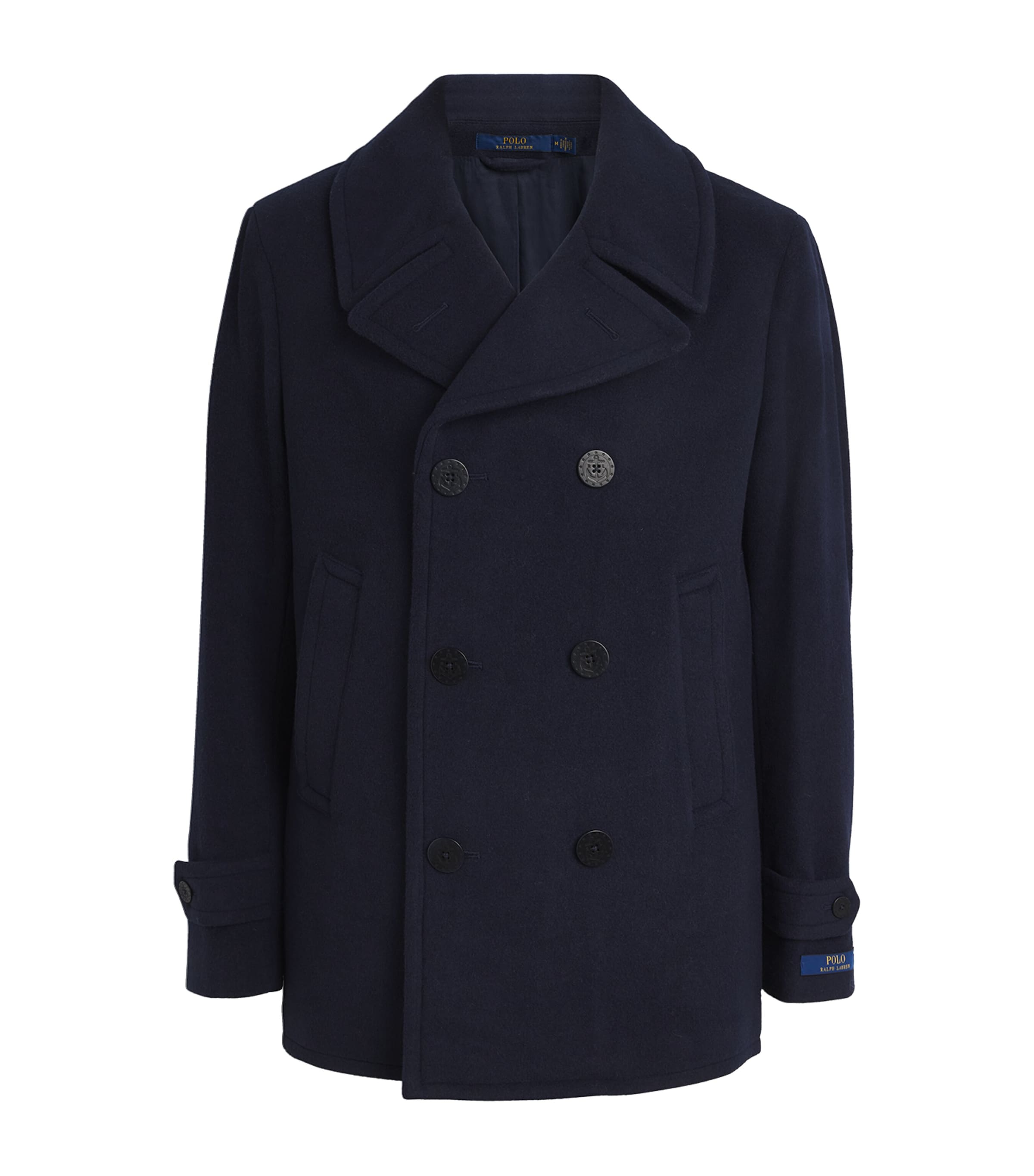 Polo Ralph Lauren Wool-blend Twill Pea Coat In Navy