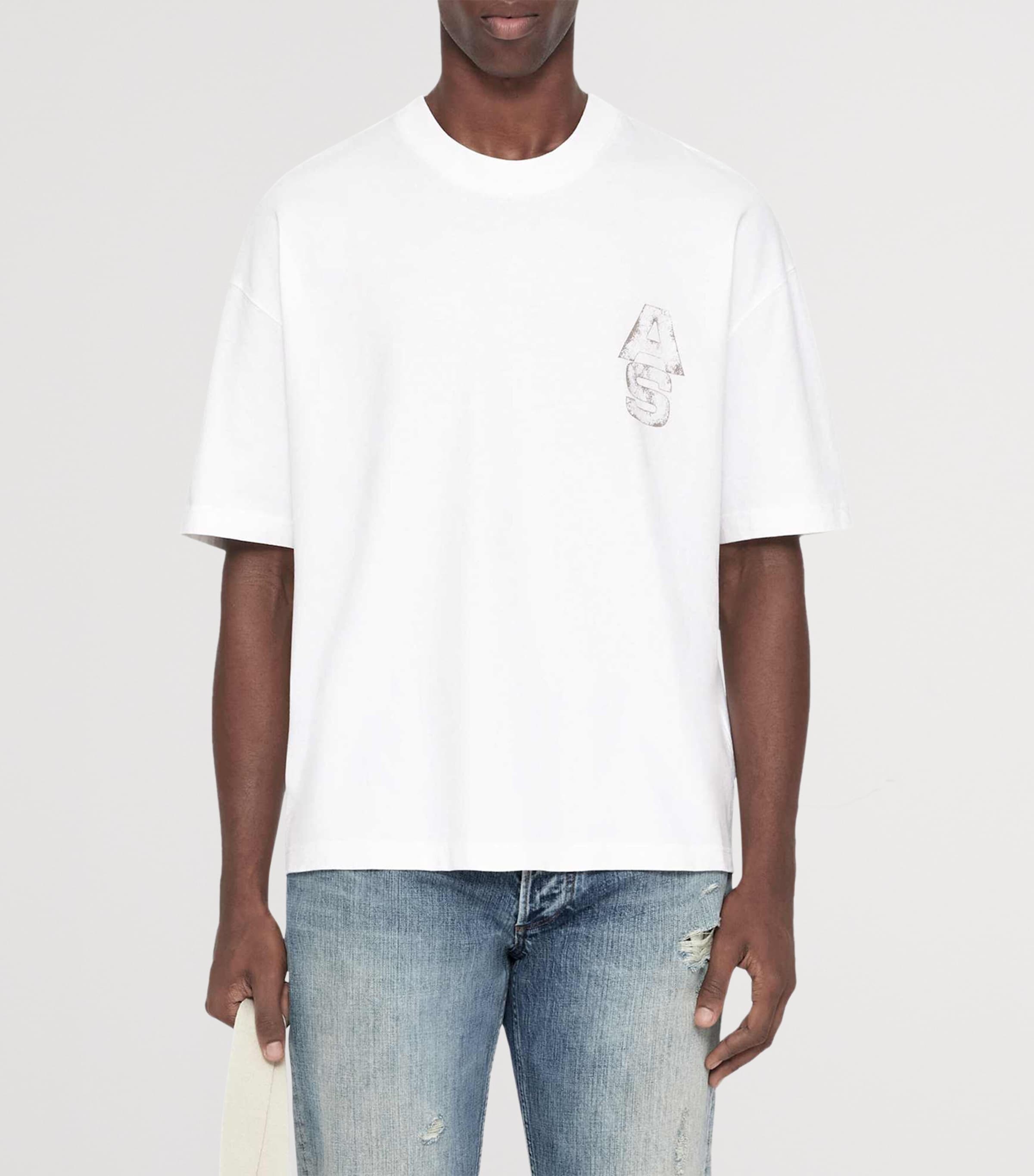 AllSaints Mens Organic Cotton Roller T-Shirt Optic White Image 3