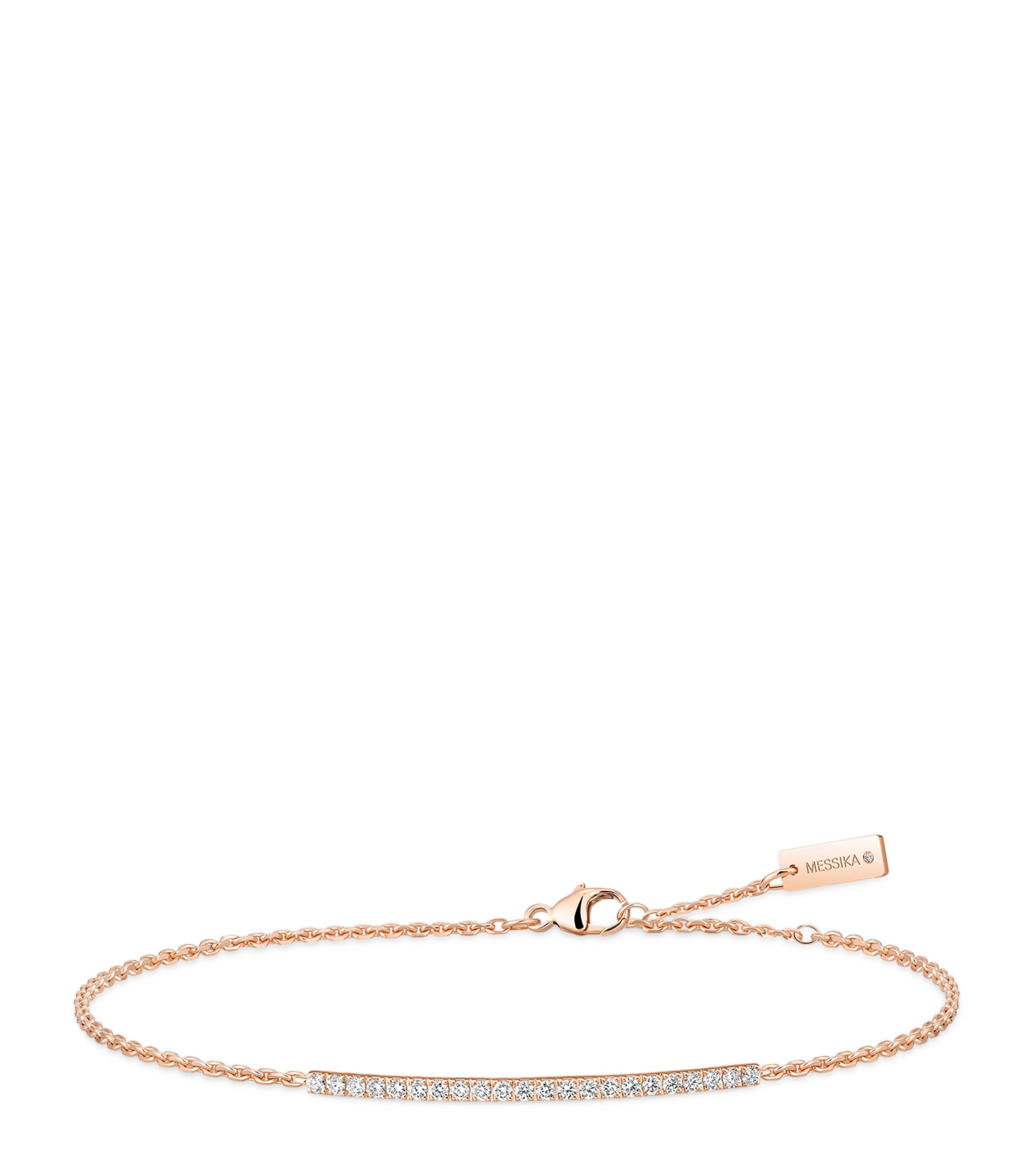 Messika Gatsby Rose Gold and Diamond Pavé Chain Bracelet (0.25ct) Pink Gold Image 1