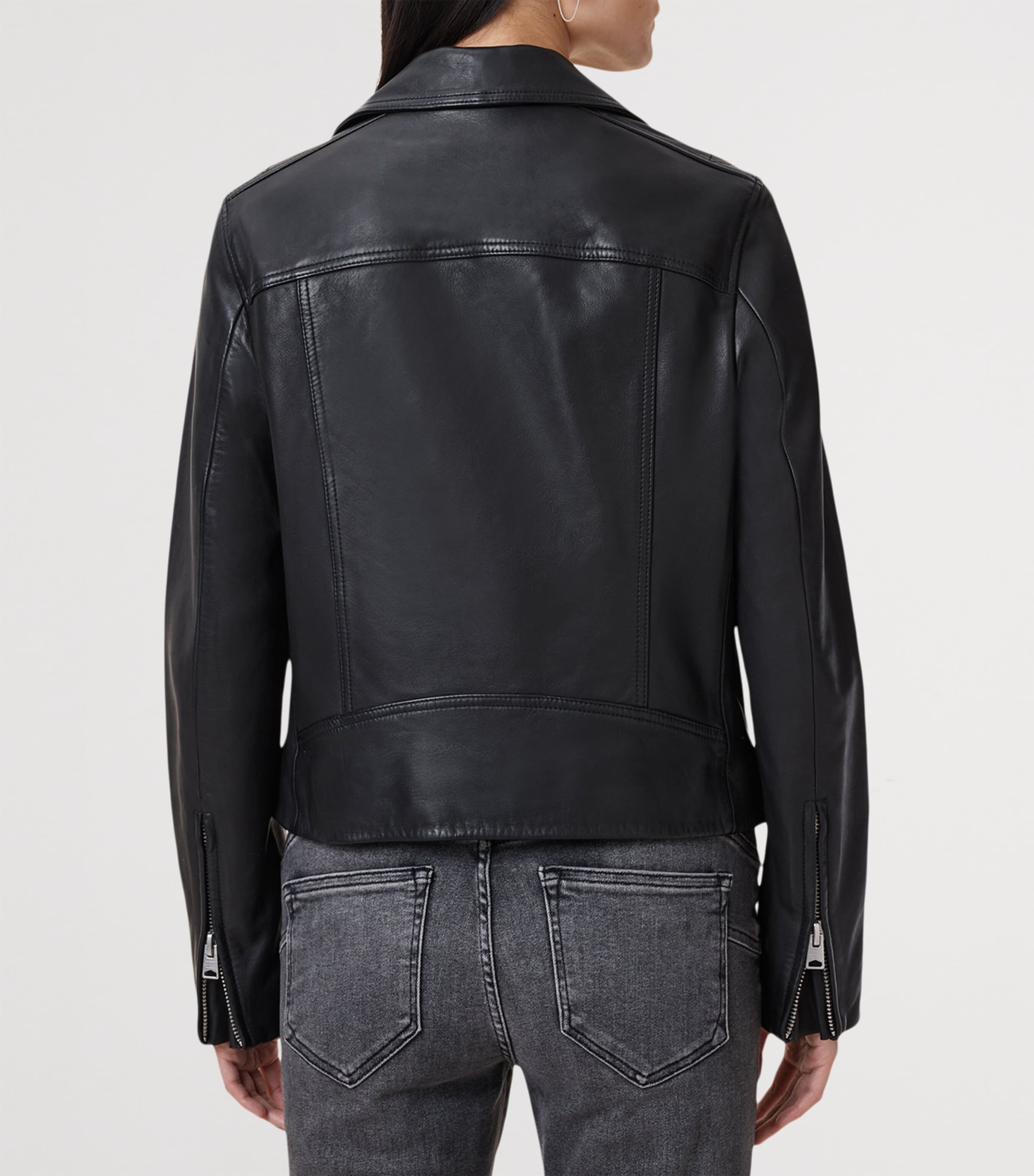 Leather Dalby Biker Jacket BLACK Image 7