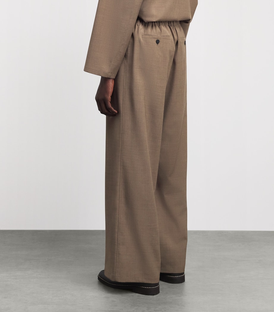 Le 17 Septembre Mens Drawstring Wide-Leg Trousers Brown Image 4