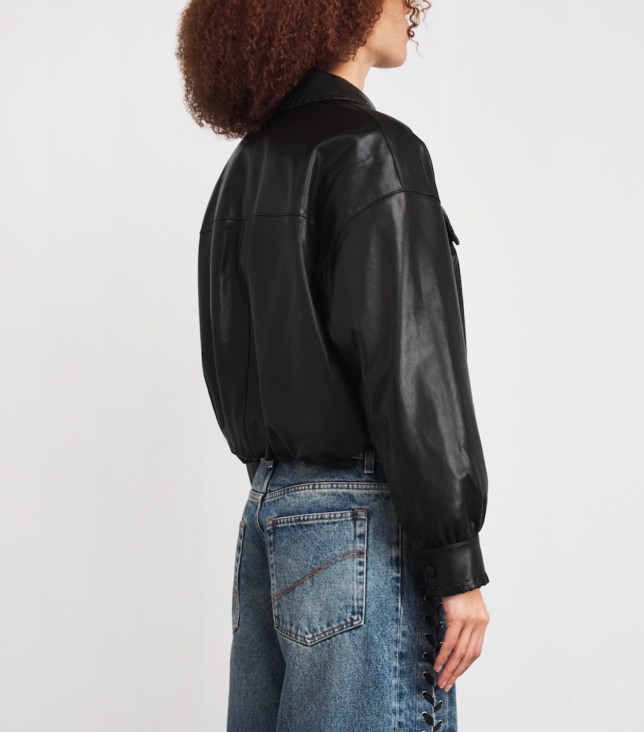 Bubble Leather Jacket BLK BLACK Image 4