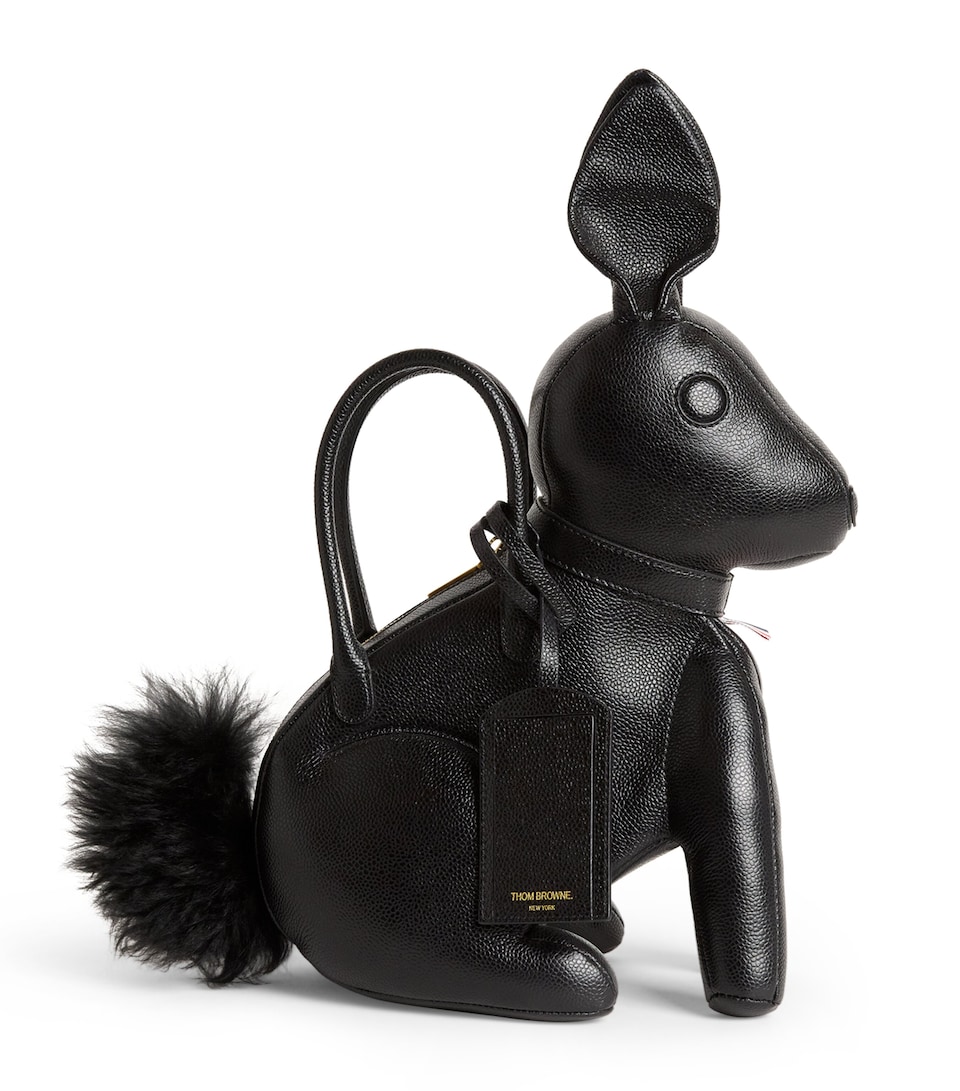 Thom Browne Lather Rabbit Top-Handle Bag Black