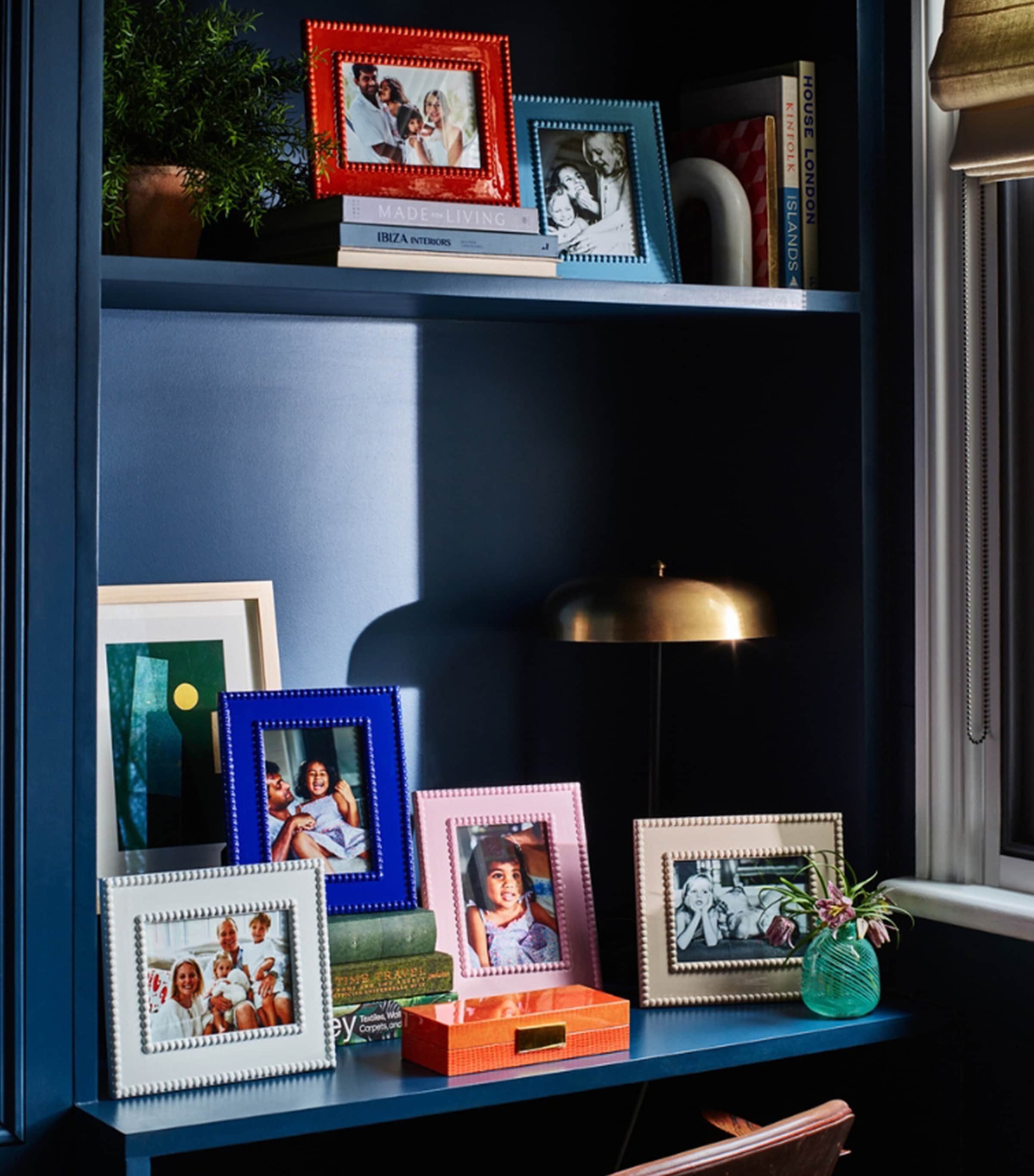 Addison Ross Lacquer Bobbin Picture Frame In Blue
