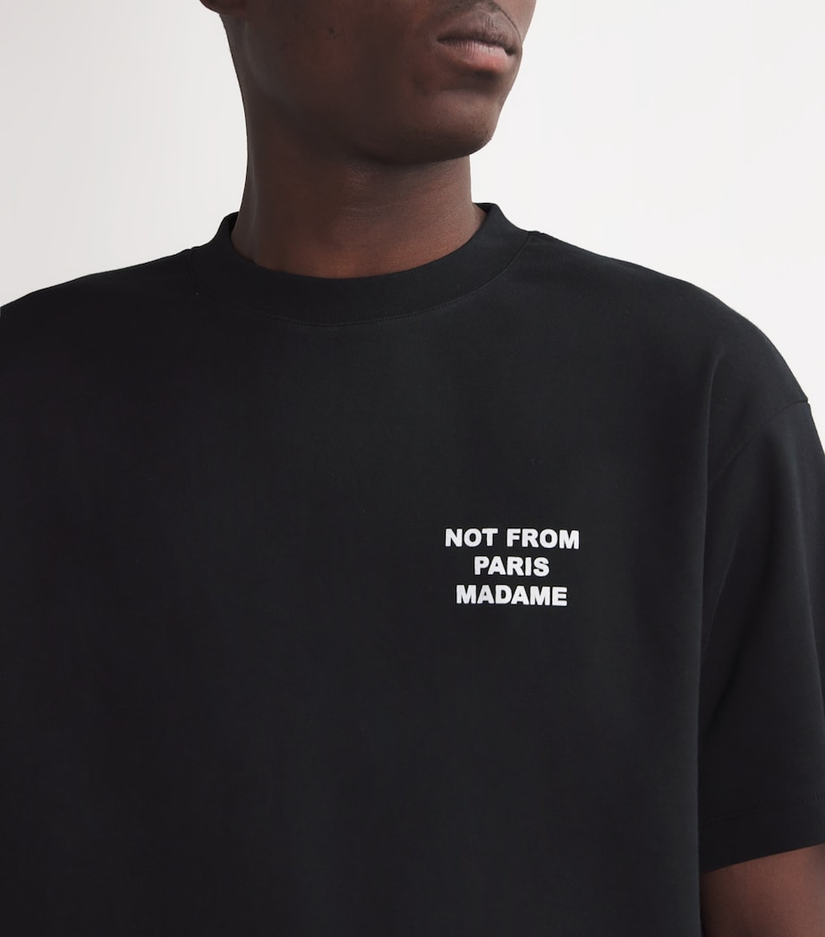 Cotton Slogan T-Shirt BLACK Image 6