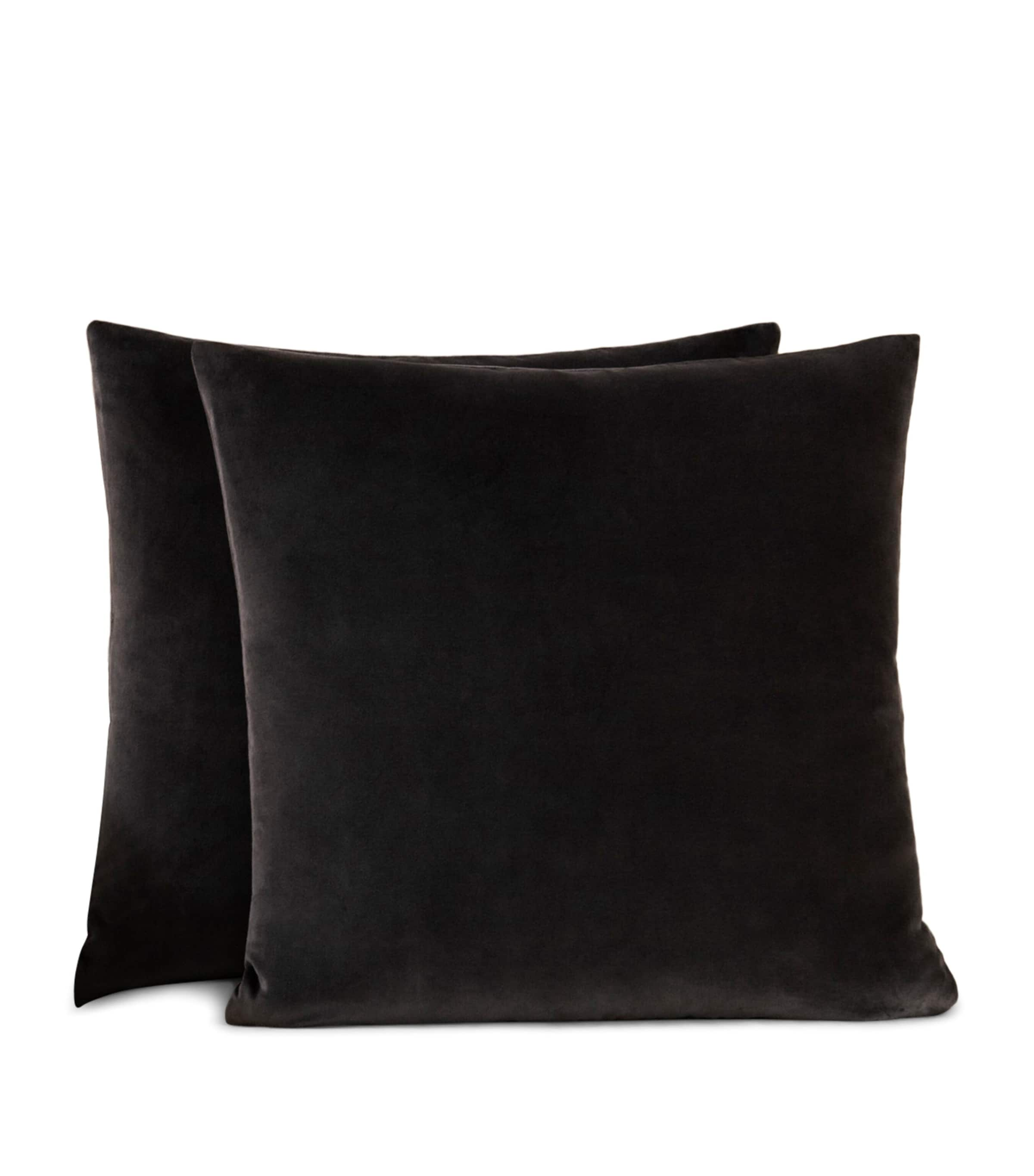 Frette Luxury Velvet Cushion Cover In Gray